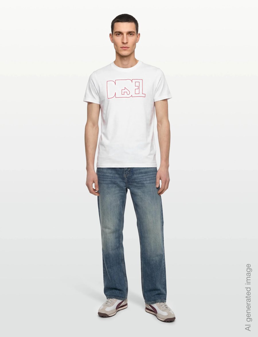 Diesel - T-DIEGOR 250215 OFF MAGLIETTA - kurzärmelige t-shirts - bright white - 0