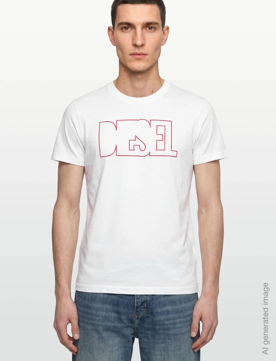 Diesel - T-DIEGOR 250215 OFF MAGLIETTA - kurzärmelige t-shirts - bright white - 3