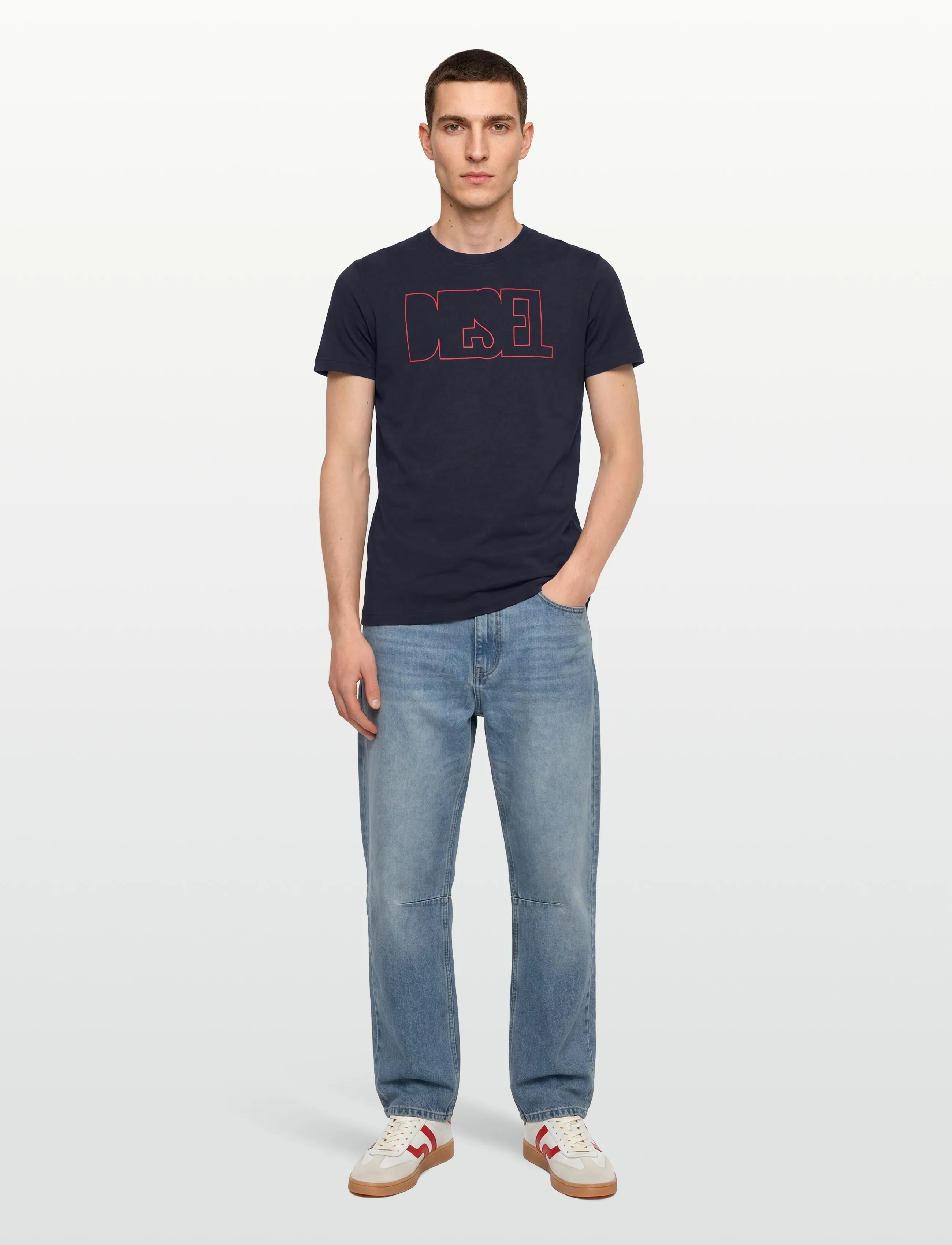Diesel T-DIEGOR 250215 OFF MAGLIETTA - T-shirts - TOTAL ECLIPSE / navy
