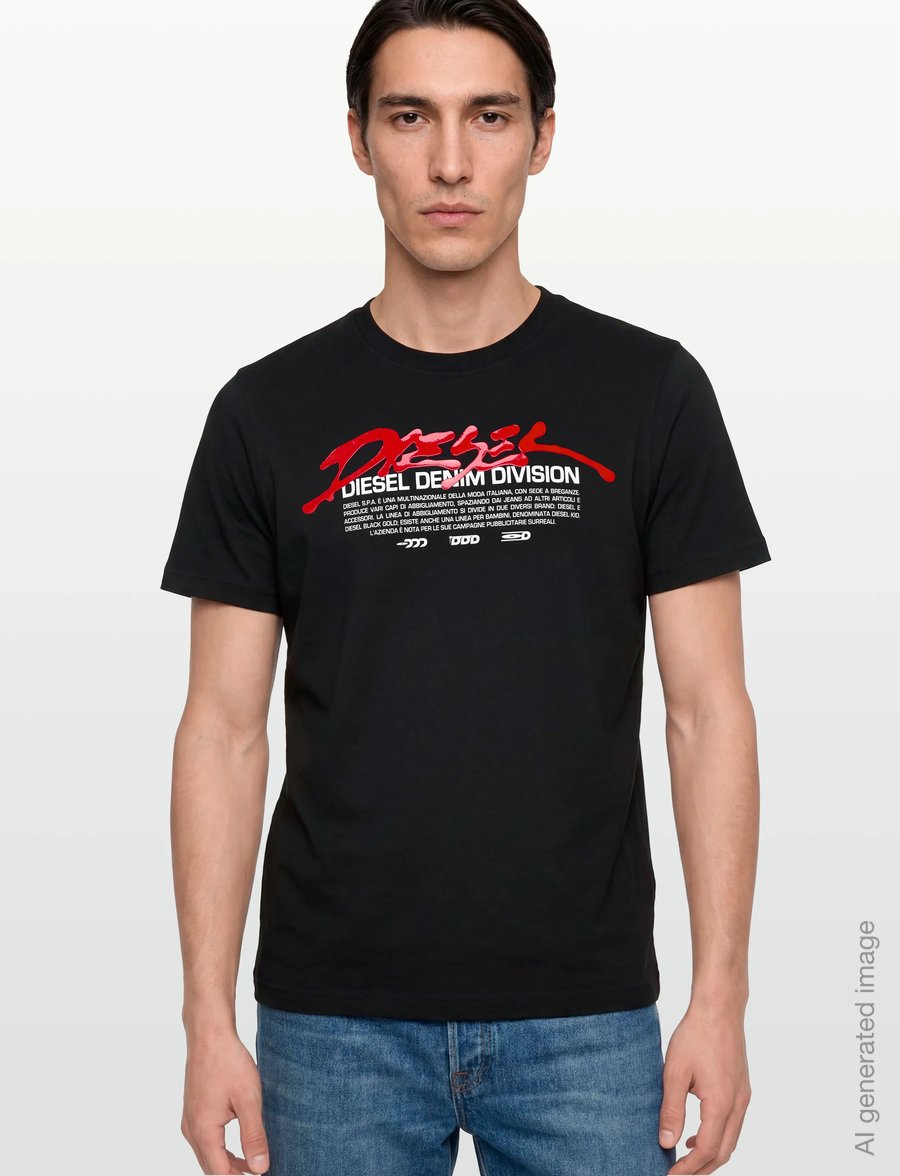 Diesel - T-JUST 250217 OFF MAGLIETTA - kortärmade t-shirts - caviar - 3