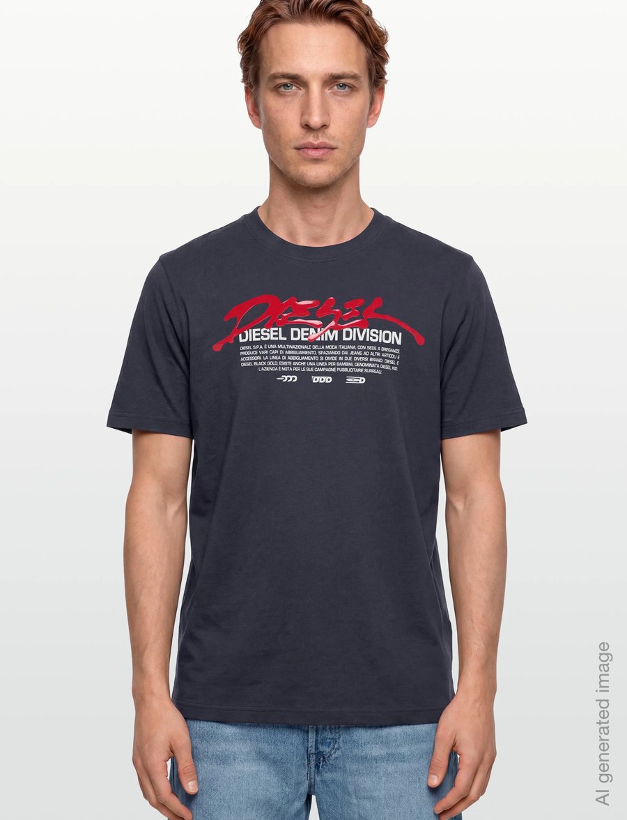 Diesel - T-JUST 250217 OFF MAGLIETTA - kurzärmelige t-shirts - total eclipse - 3