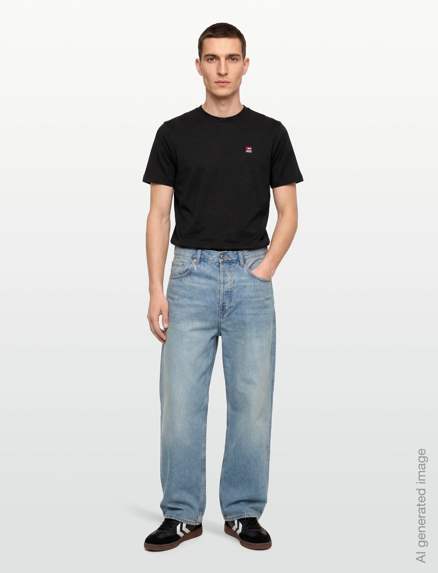 Diesel - T-JUST 250221 OFF MAGLIETTA - kortærmede t-shirts - caviar - 0