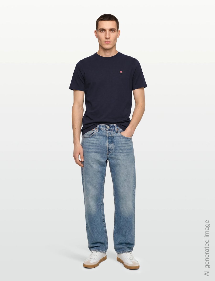 Diesel - T-JUST 250221 OFF MAGLIETTA - kurzärmelige t-shirts - total eclipse - 0