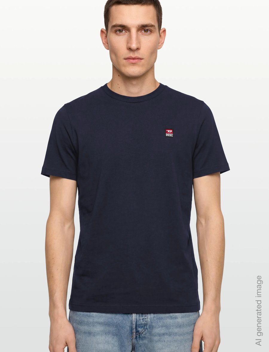 Diesel - T-JUST 250221 OFF MAGLIETTA - kurzärmelige t-shirts - total eclipse - 3