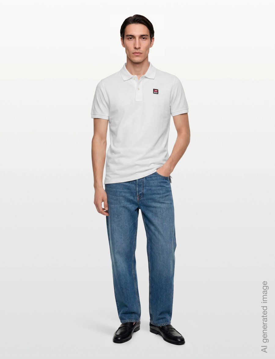 Diesel - T-SMITH 250205 OFF POLO - kurzärmelig - bright white - 0