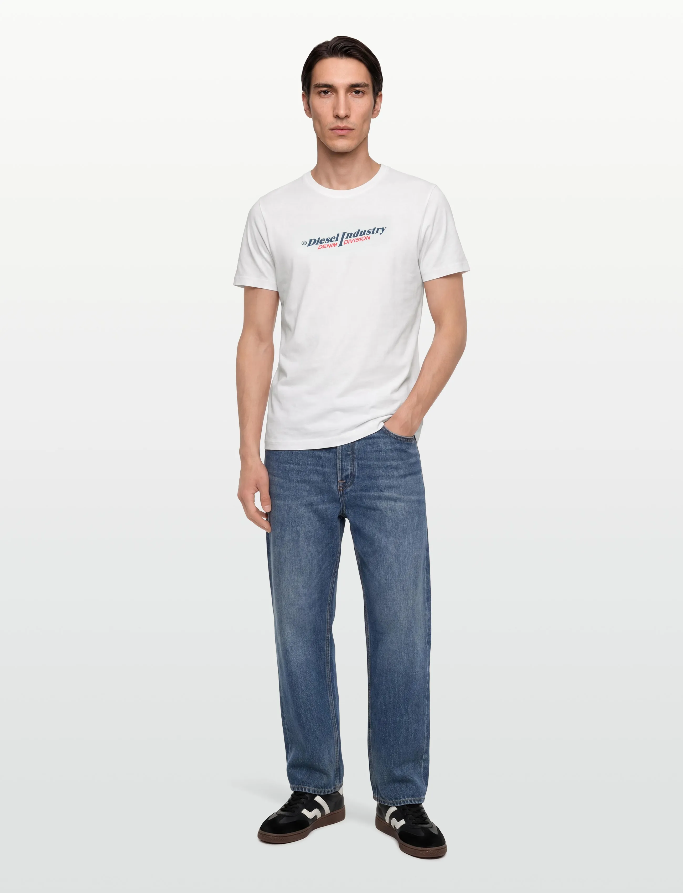 Diesel T-Just New Industries Maglietta, M, T-shirts, Weiß - Short-sleeved, Männerswear