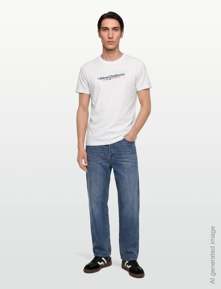 Diesel - T-JUST NEW INDUSTRIES MAGLIETTA - lühikeste varrukatega t-särgid - bright white - 0