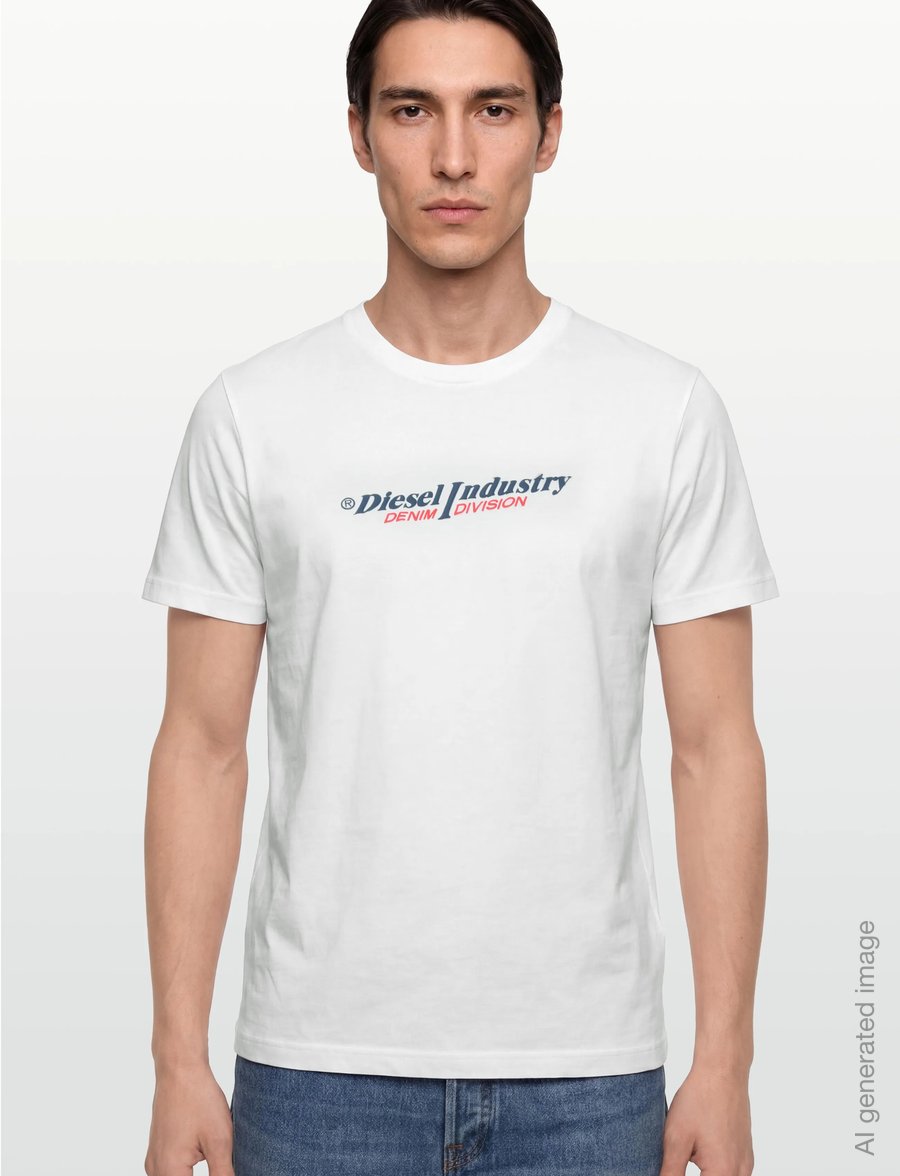 Diesel - T-JUST NEW INDUSTRIES MAGLIETTA - lühikeste varrukatega t-särgid - bright white - 3