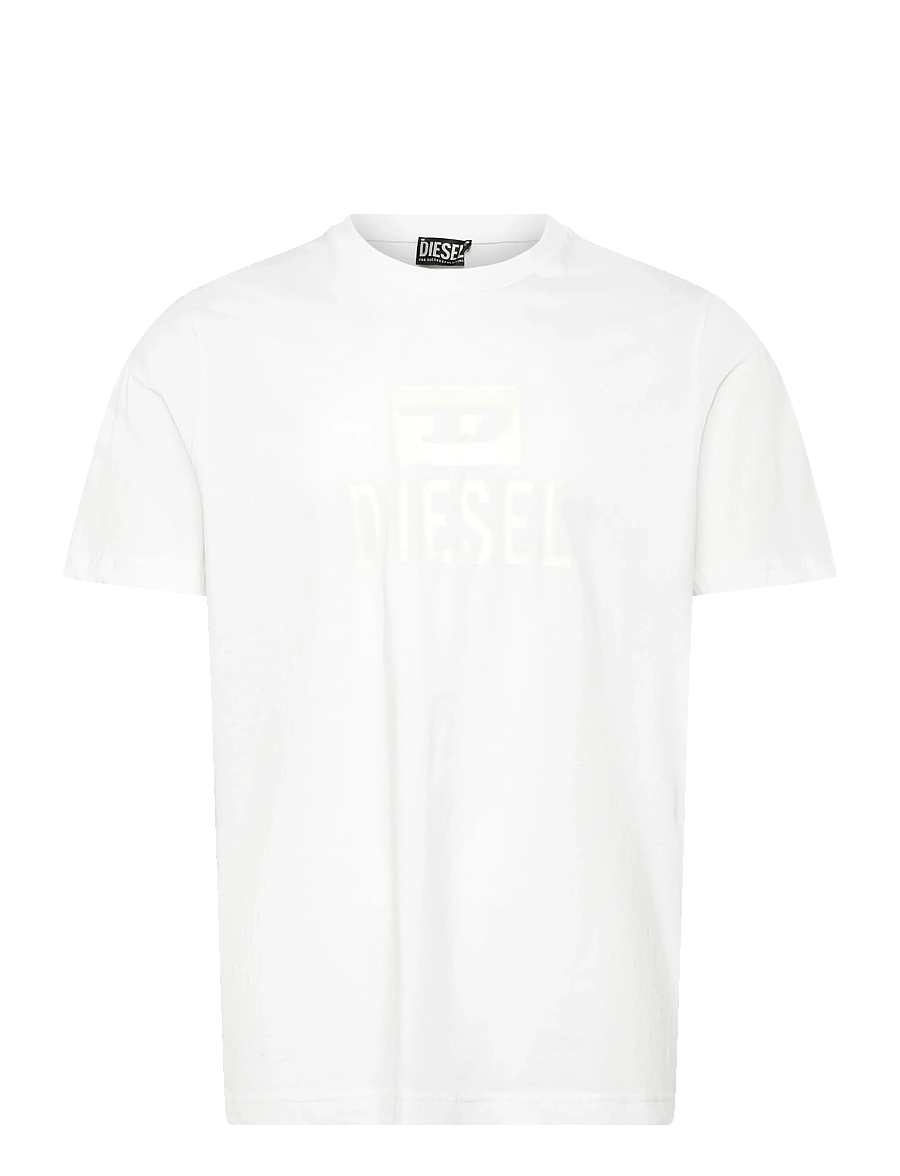 Diesel - T-JUST TONE ON TONE MAGLIETTA - kurzärmelige t-shirts - bright white - 0