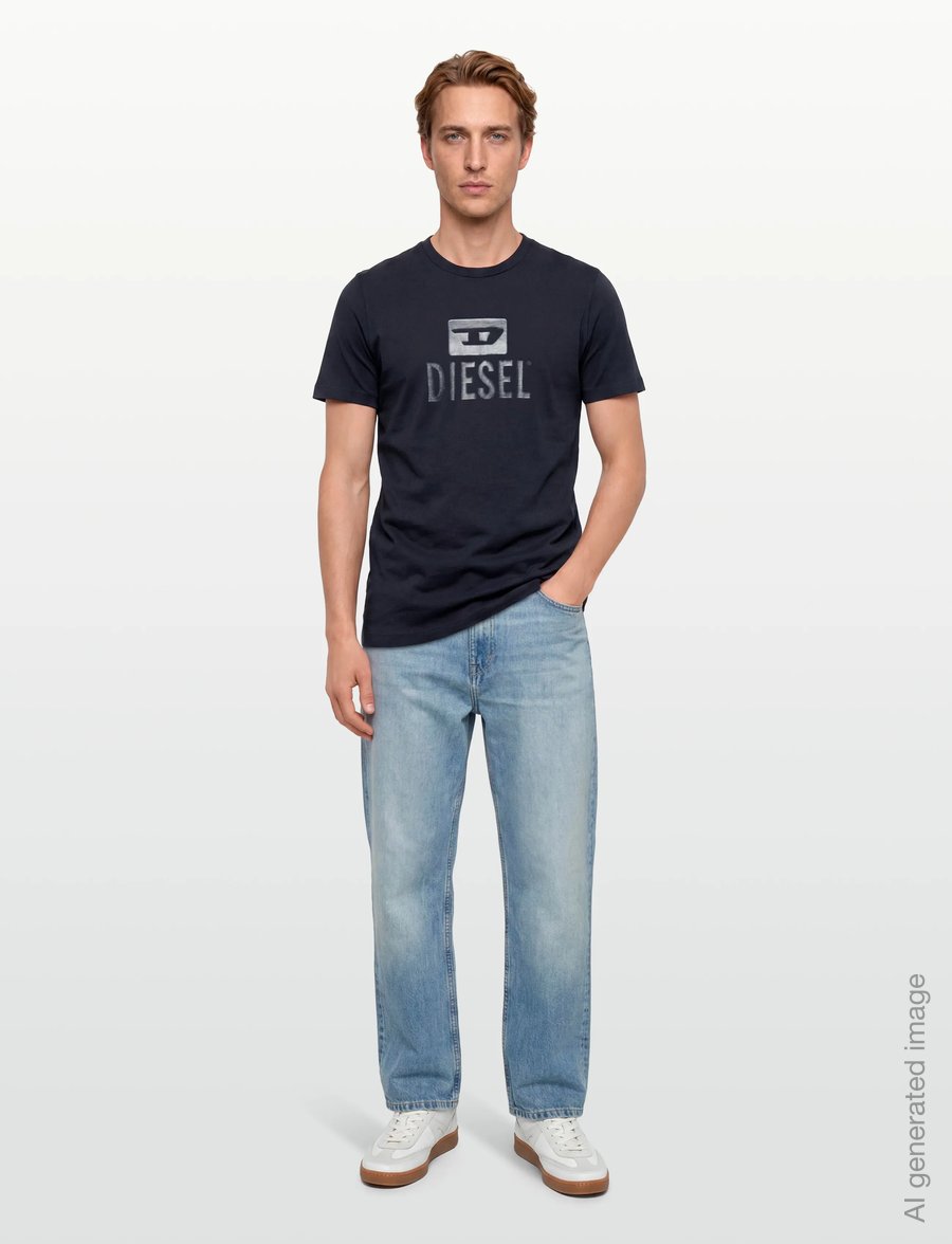 Diesel - T-JUST TONE ON TONE MAGLIETTA - short-sleeved t-shirts - total eclipse - 0