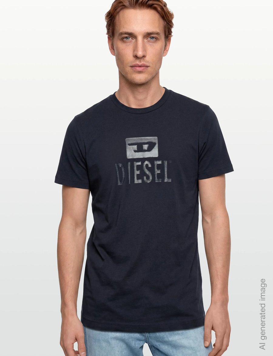 Diesel - T-JUST TONE ON TONE MAGLIETTA - short-sleeved t-shirts - total eclipse - 3
