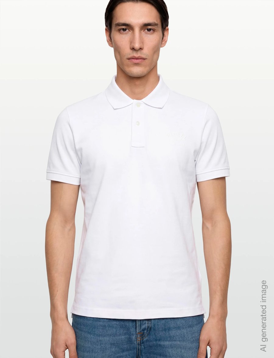 Diesel - T-SMITH 260105 OFF POLO - kurzärmelig - bright white - 3