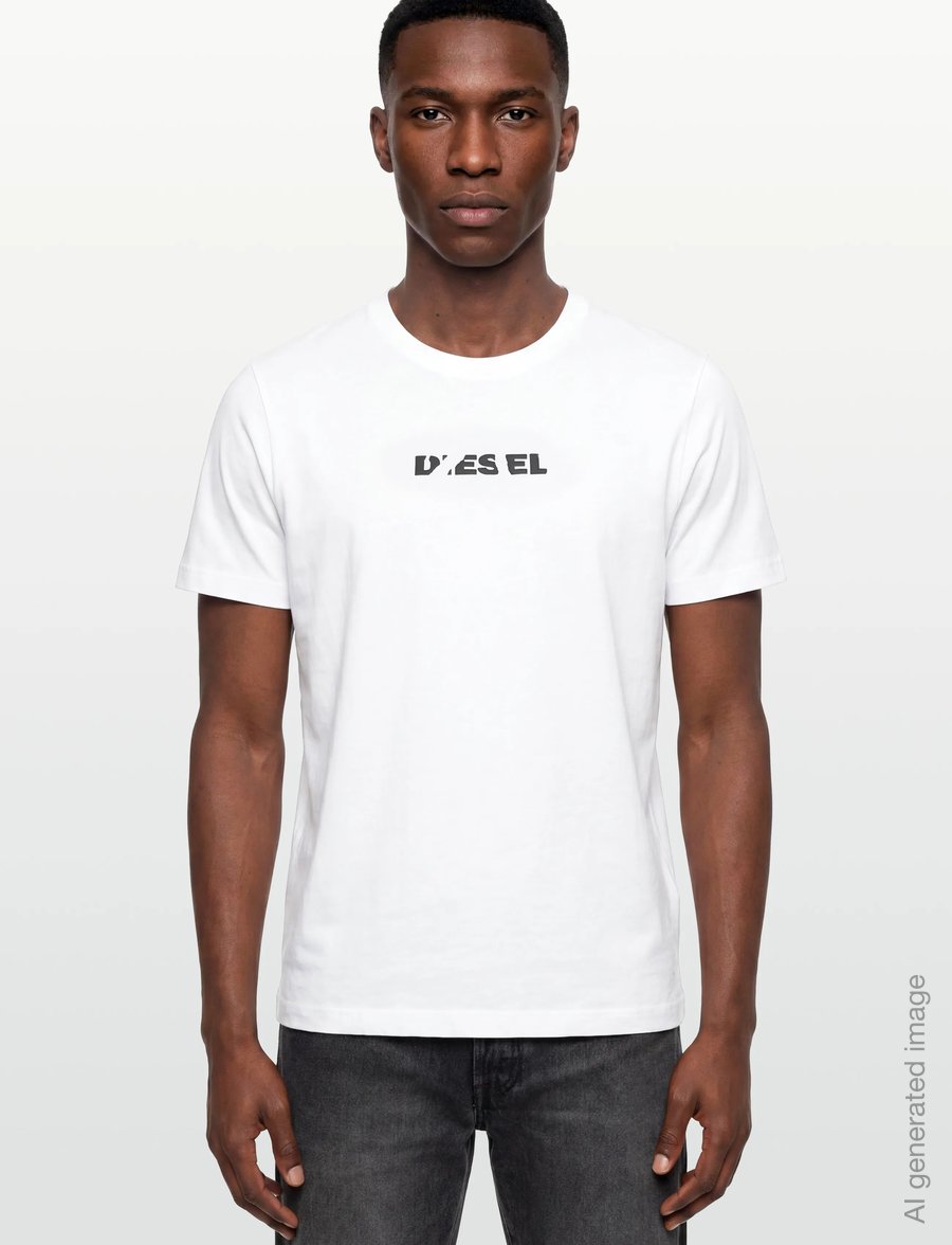 Diesel - T-JUST 250231 OFF MAGLIETTA - kurzärmelige t-shirts - bright white - 3