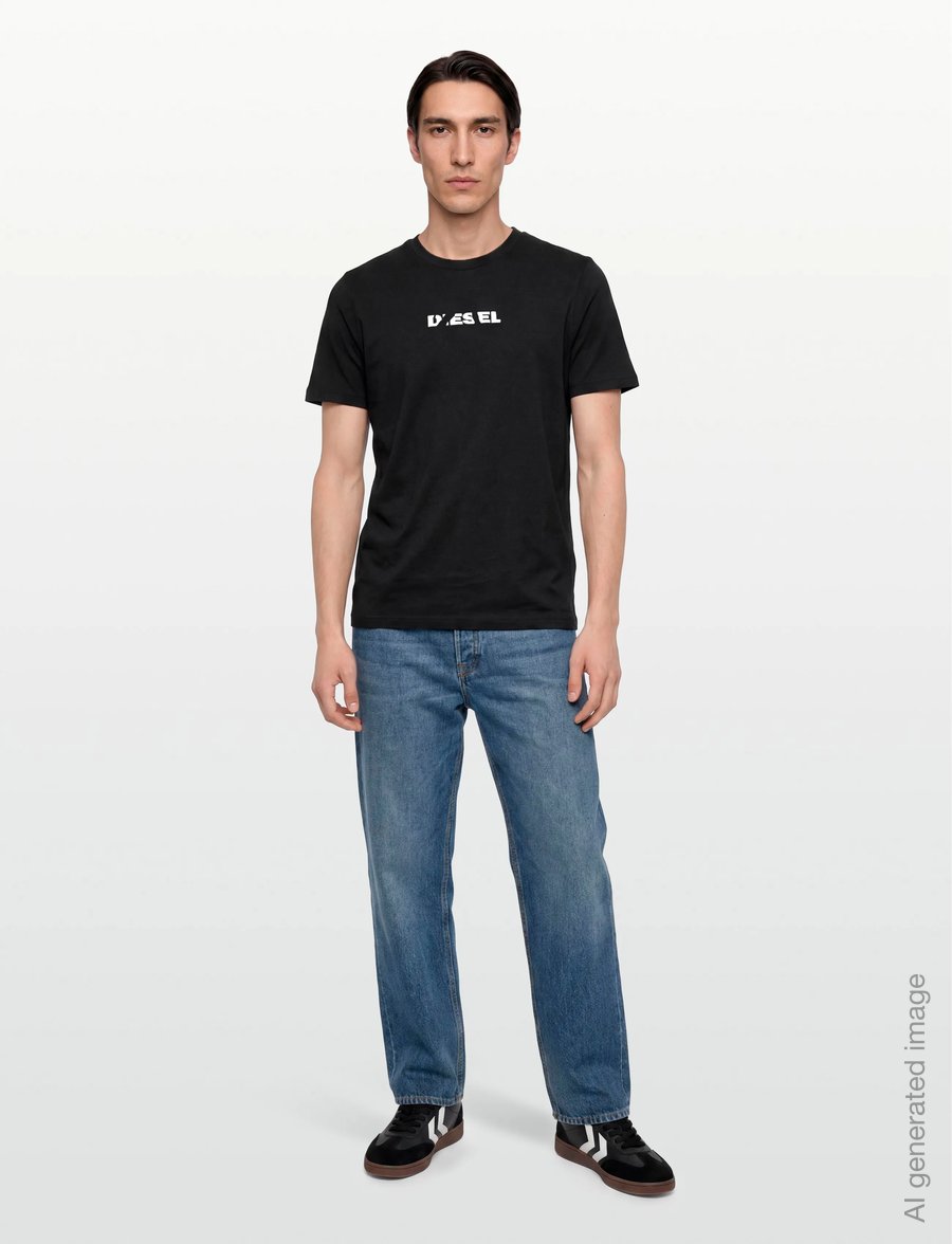 Diesel - T-JUST 250231 OFF MAGLIETTA - kurzärmelige t-shirts - caviar - 0
