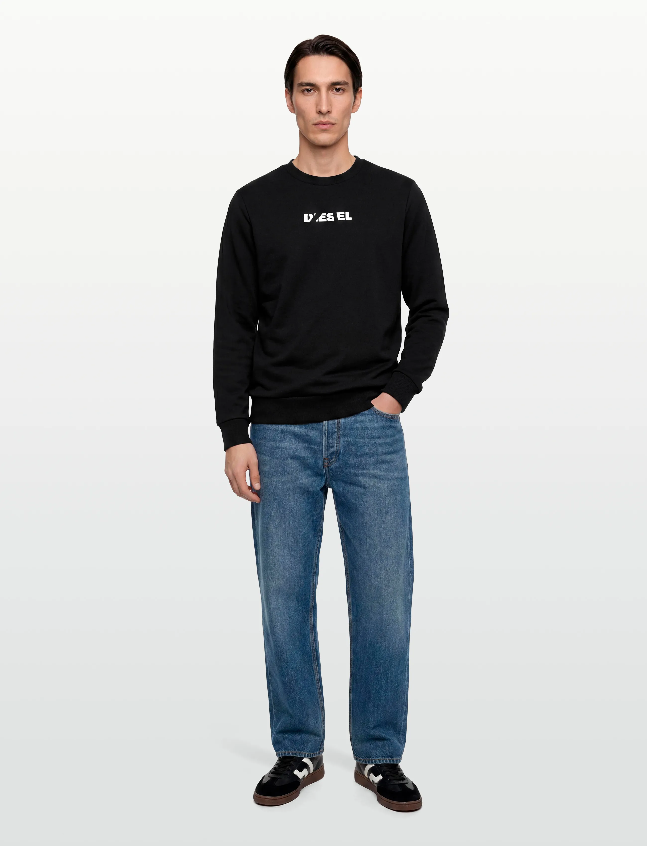 Diesel S-Gir 250238 Off Felpa, Mænd, Sweatshirt, Sort, Str: S