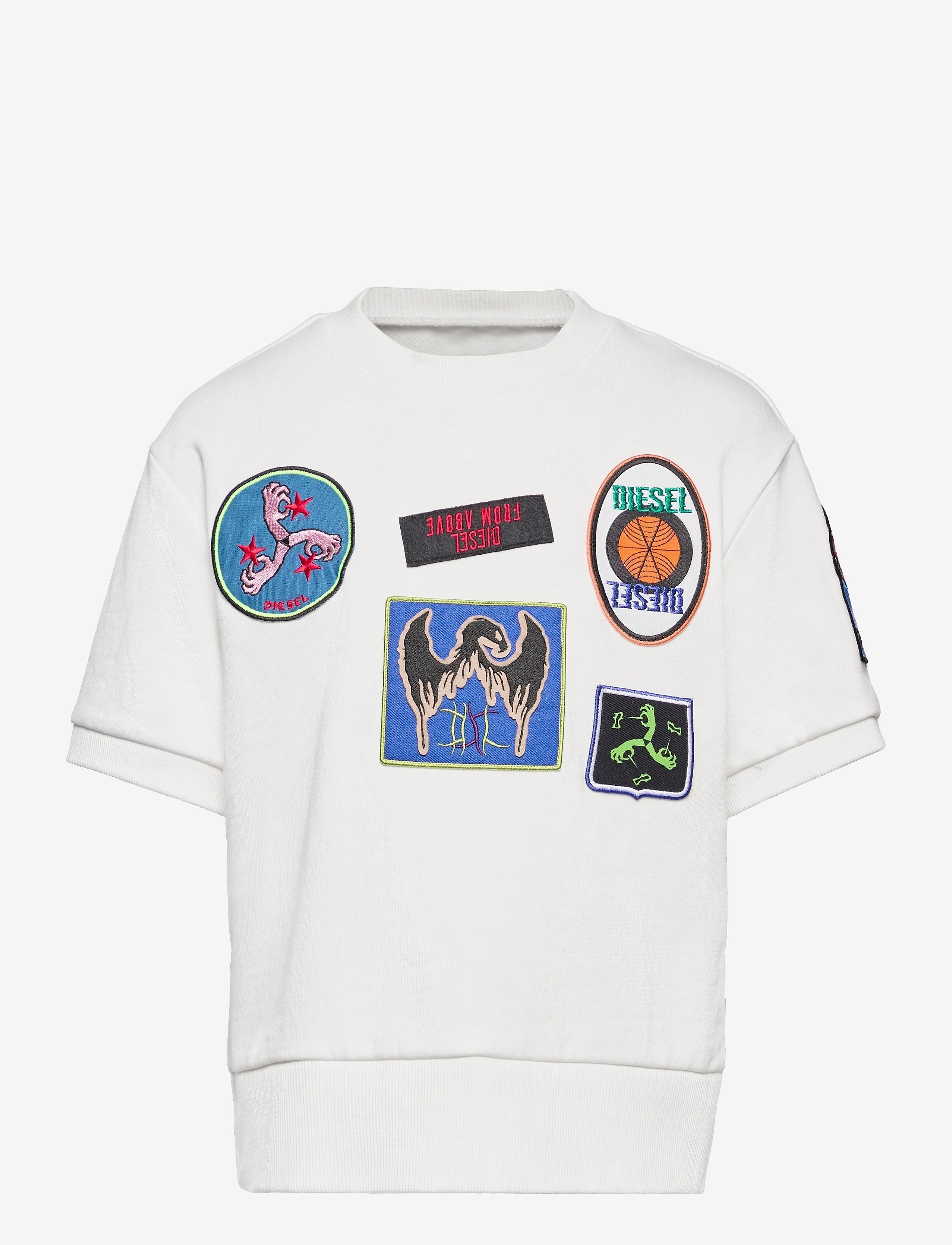 Diesel SMAGGYSHPATCH OVER SWEAT-SHIRT - DIESEL - VAPOUROUS GRAY / white