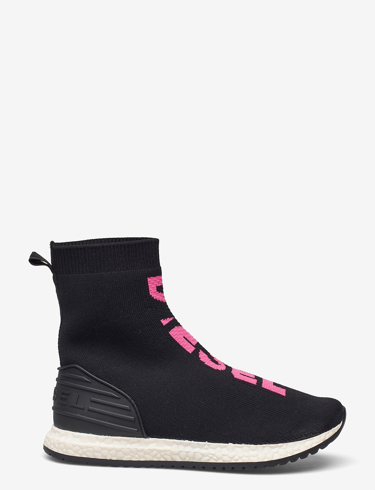 Diesel - BRAVE RUNNER  SLIP ON 04 MID SOCK C - black/fuchsia purple - 1