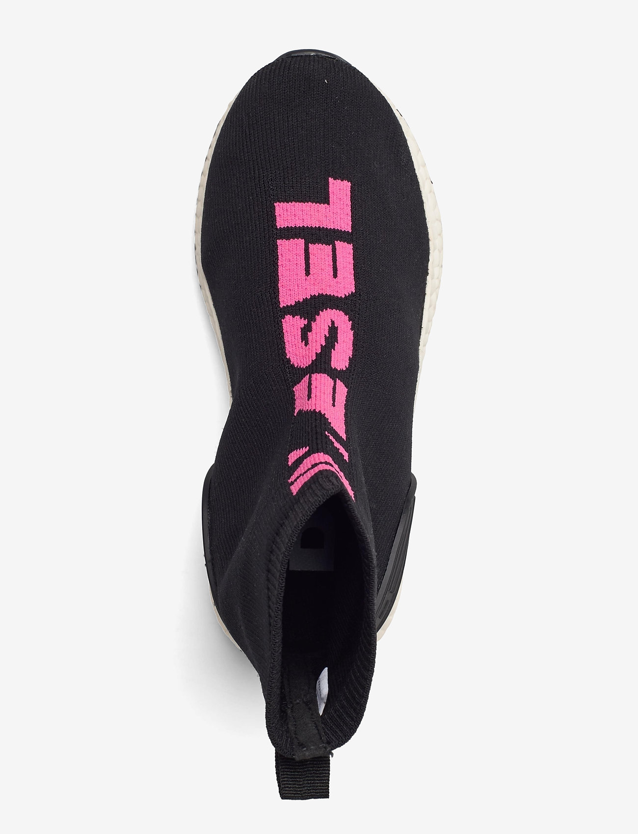 Diesel - BRAVE RUNNER  SLIP ON 04 MID SOCK C - black/fuchsia purple - 3
