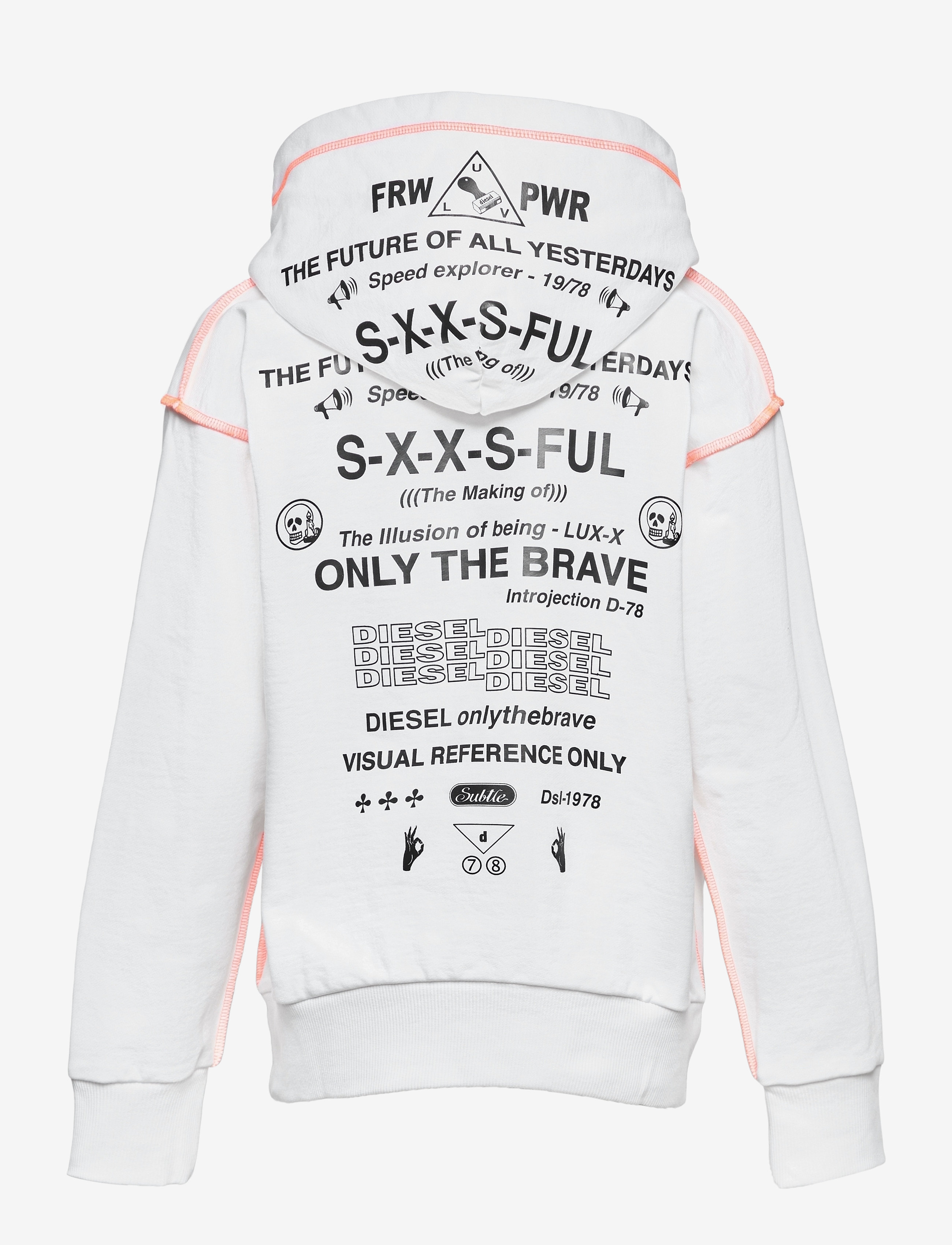 Diesel - SALBYSEAM OVER SWEAT-SHIRT - hættetrøjer - bianco - 1