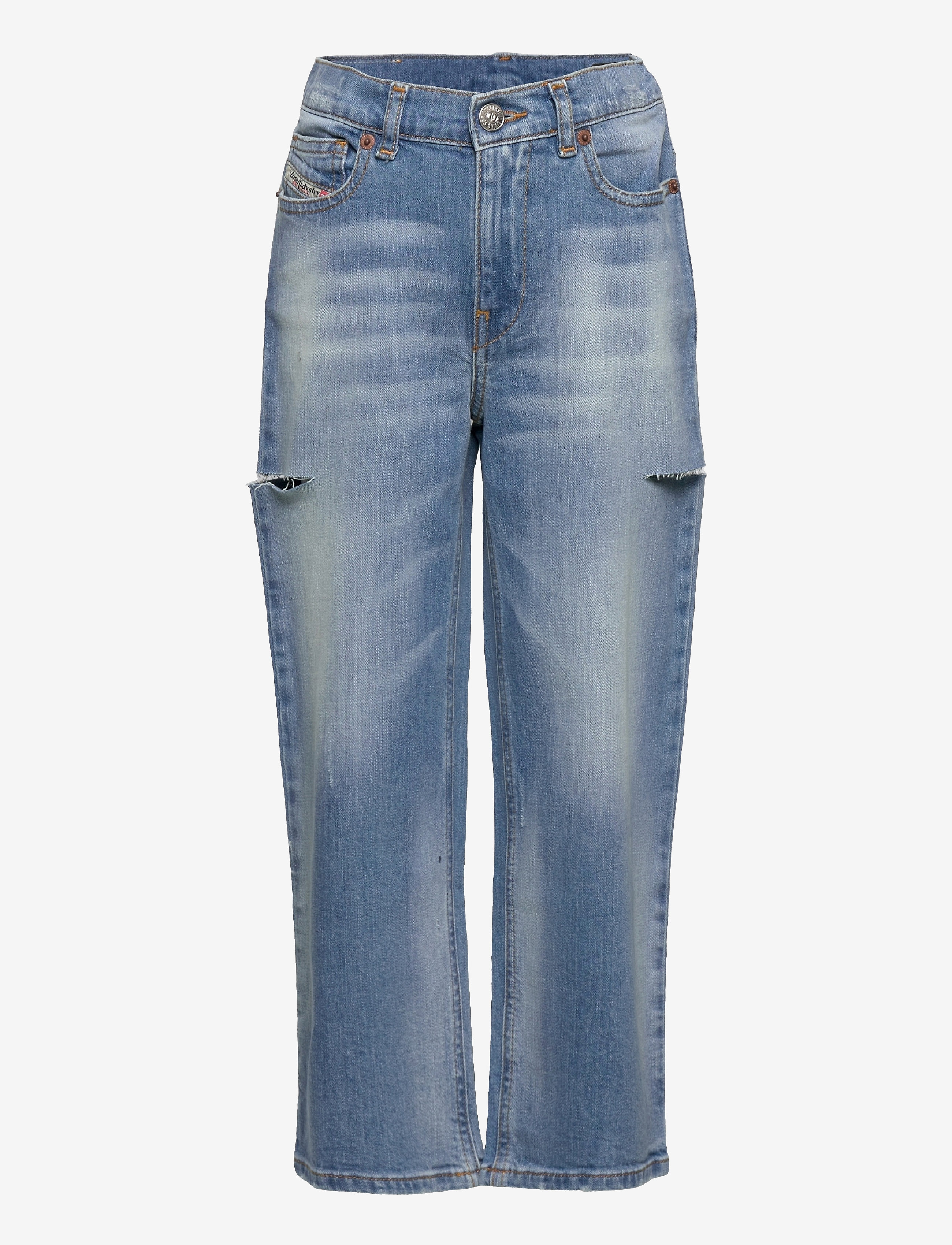 Diesel Widee-J-Sp1 Trousers, Børn, Rippede Wide Leg Cropped Jeans, Blå, Str: 128