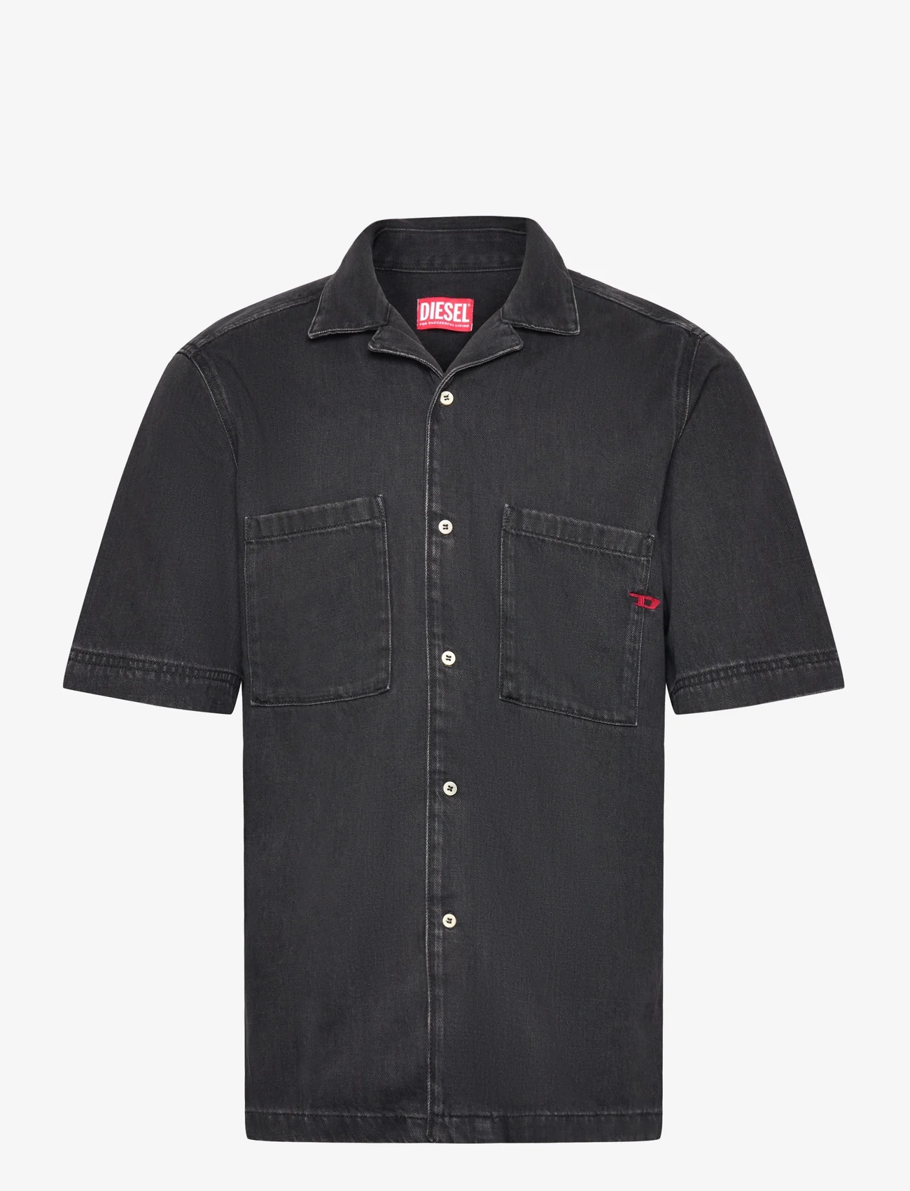 Diesel - D-PAROSHORT SHIRT - kortermede t-skjorter - black/denim - 0