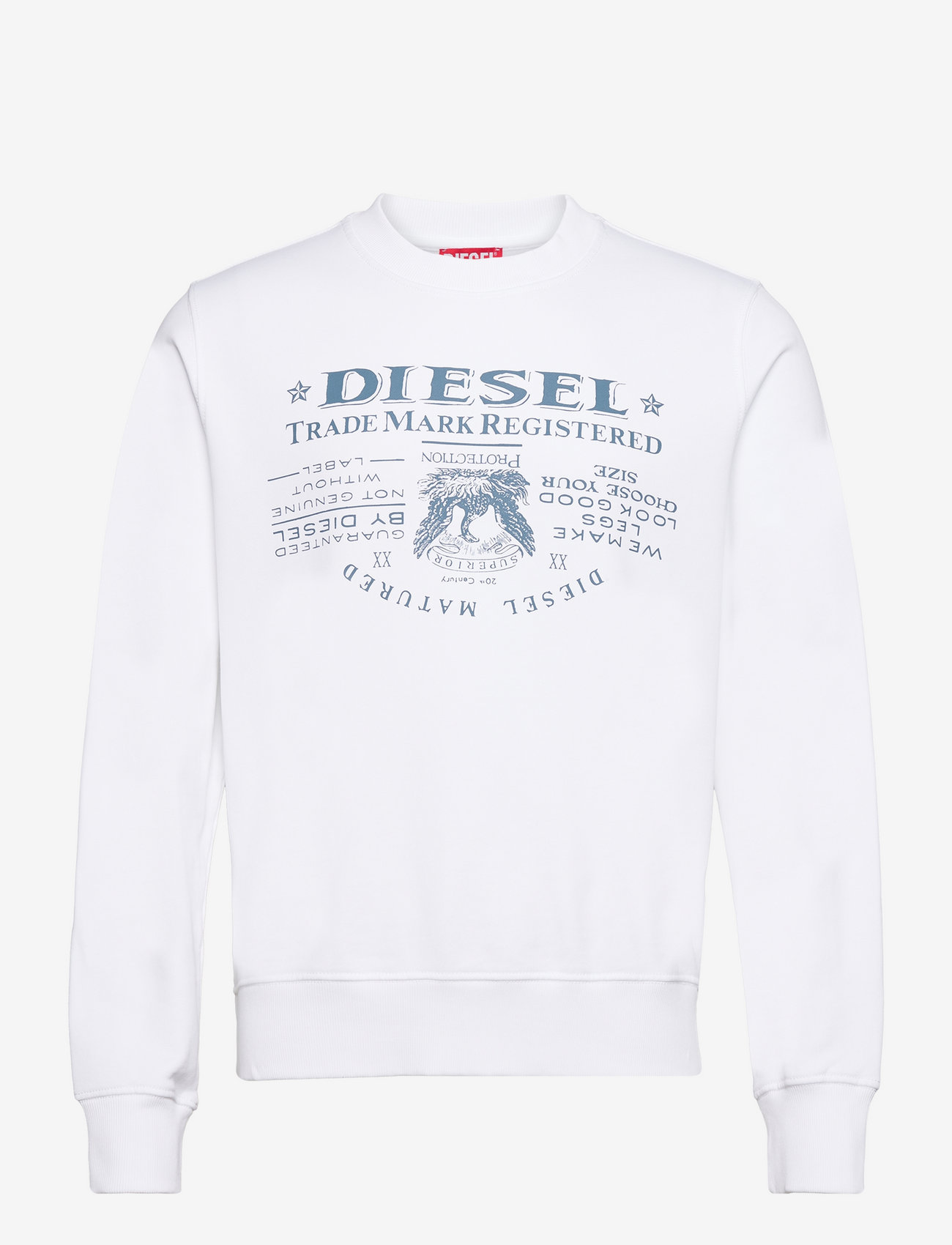Diesel - S-GINN-L2 SWEAT-SHIRT - sportiska stila džemperi - white - 0