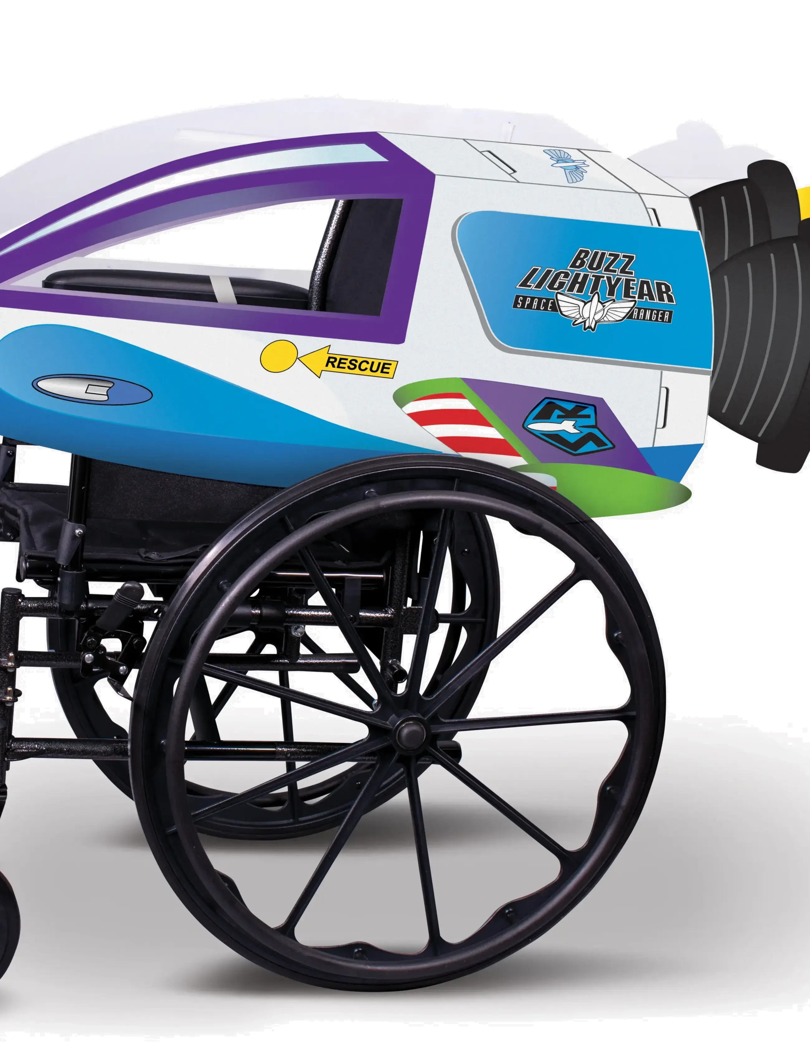 Disguise Buzz Lightyear Spaceship Adaptive Wheelchair Cover, Børn, Character Costumes, Multi/mønstret, Str: ONE SIZE