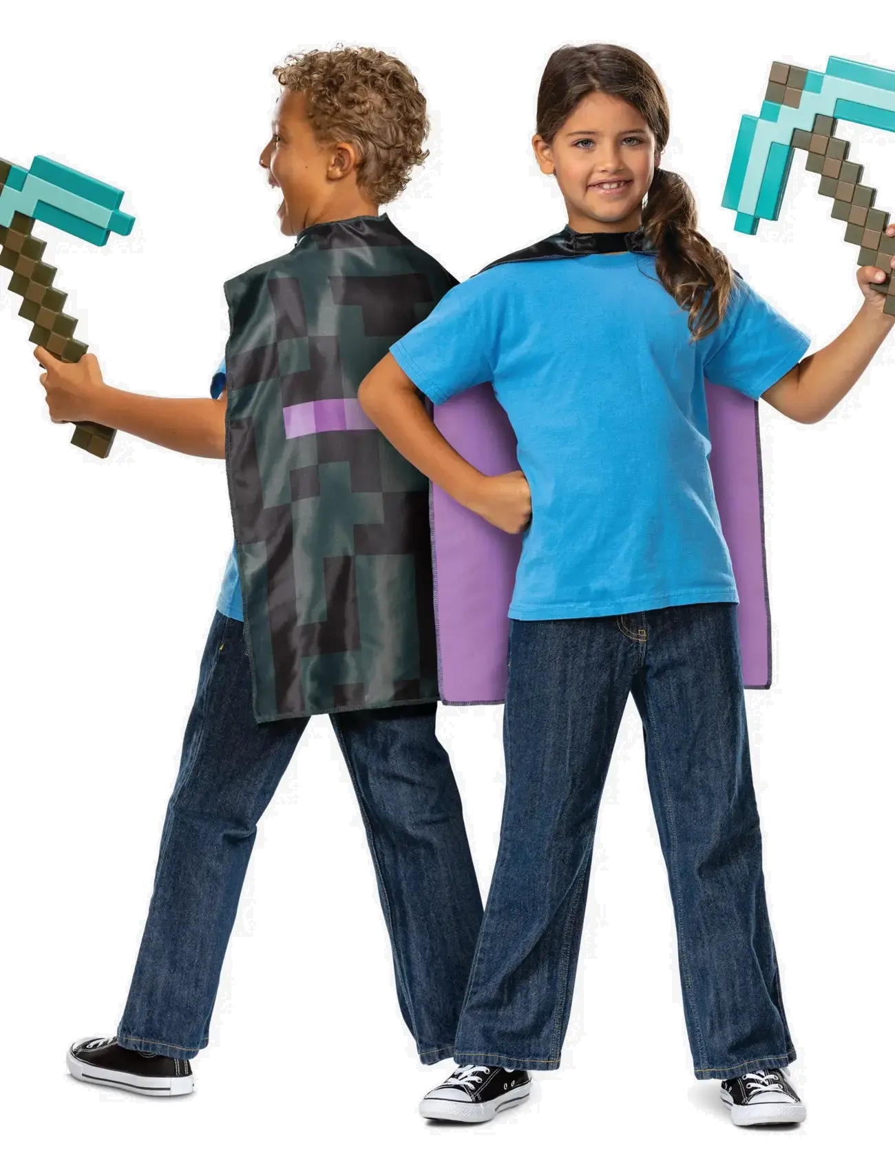 DISGUISE Minecraft Pickaxe & Cape Set Patterned - S (5-6) - Kinder