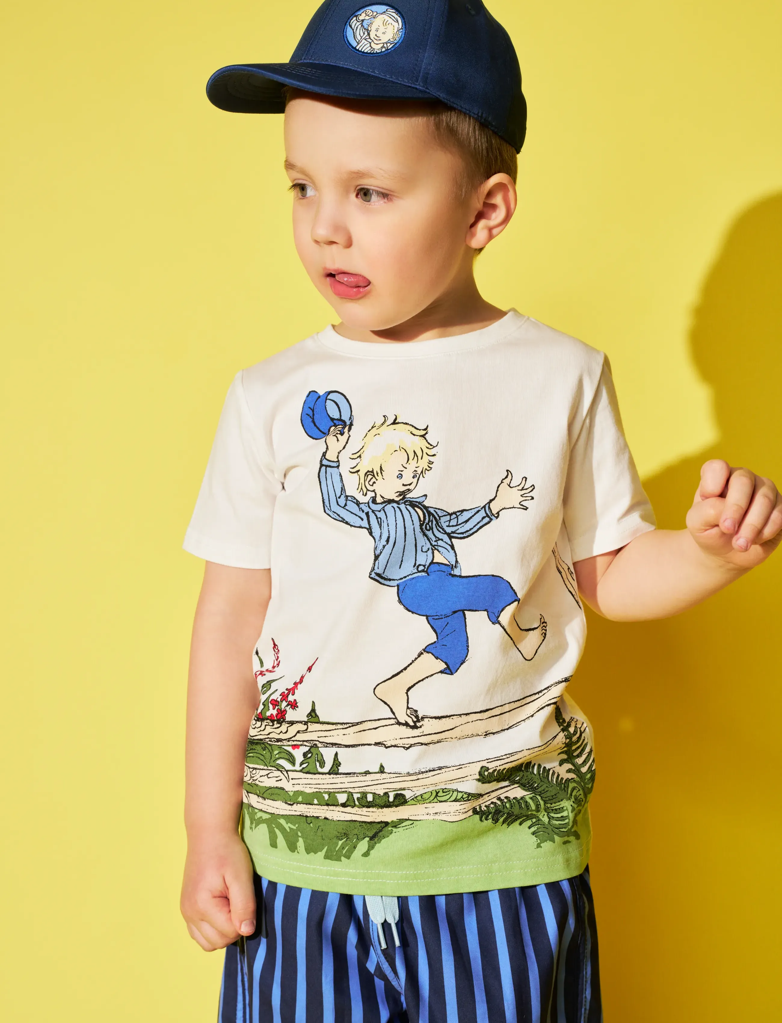 Emil i Lönneberga Staket T-Shirt, 104, T-shirts, Weiß - Short-sleeved, Kinder