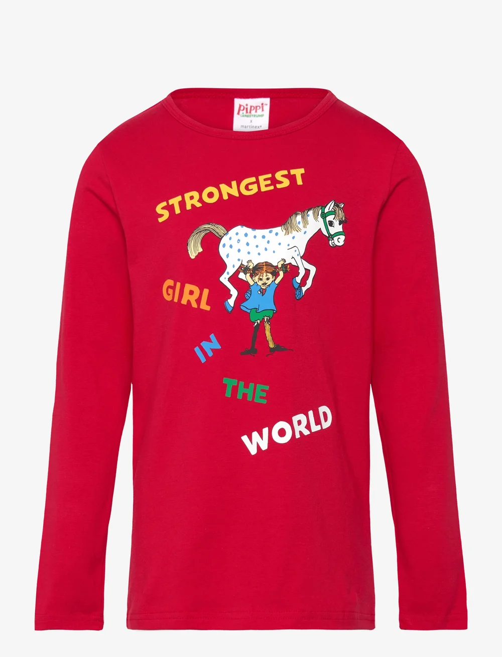 Pippi Långstrump - STRONGEST GIRL TRÖJA - långärmade t-shirts - red - 0