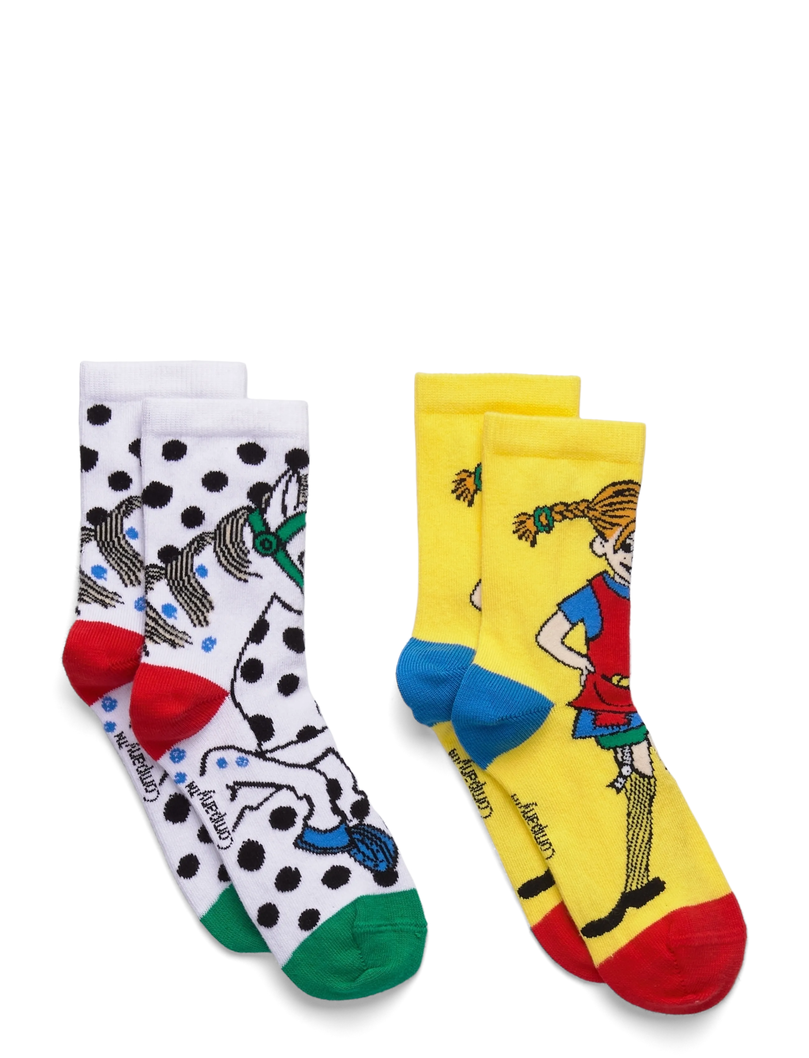 Pippi Langstrømpe PIPPI STRUMPOR 2ST - Strømper & Strømpebukser - YELLOW/WHITE / multi