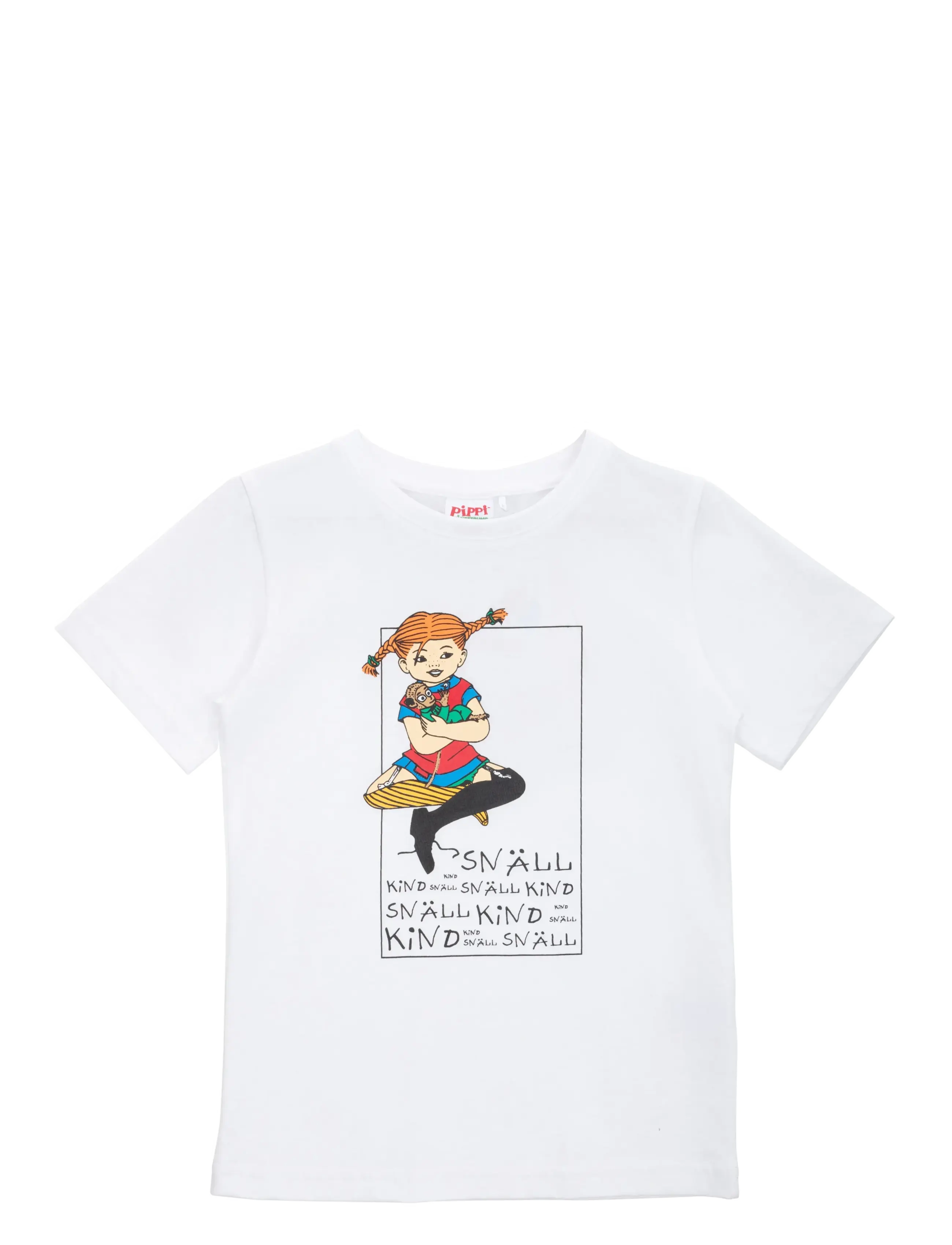 Pippi Langstrømpe Snäll T-Shirt, 146/152, T-shirts, Weiß - Short-sleeved, Kinder