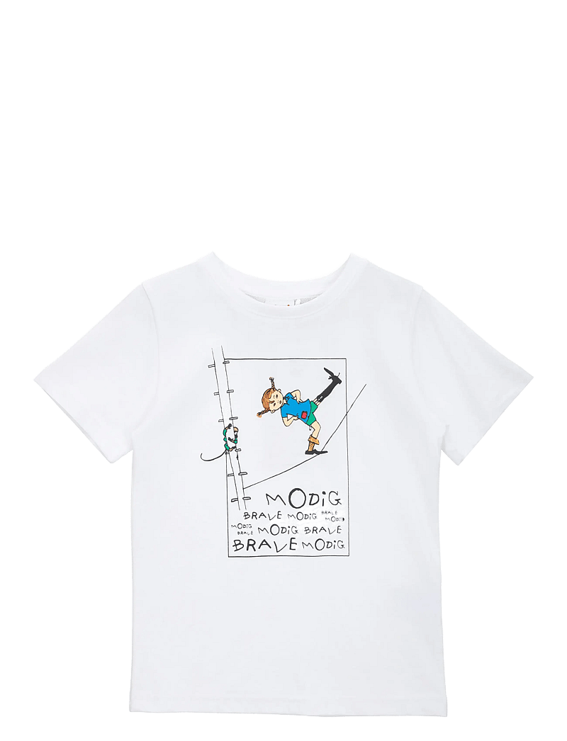 Pippi Långstrump - PIPPI MODIG T-SHIRT - kortärmade t-shirts - white - 0