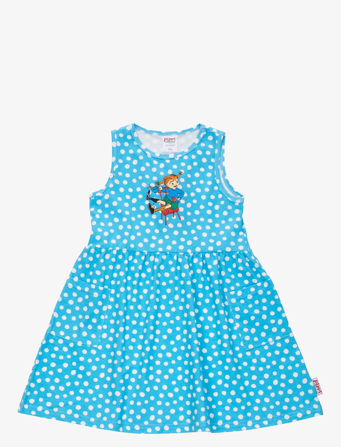 Pippi Langkous - PRICKIGT KLÄNNING - mouwloze babyjurken - blue - 0