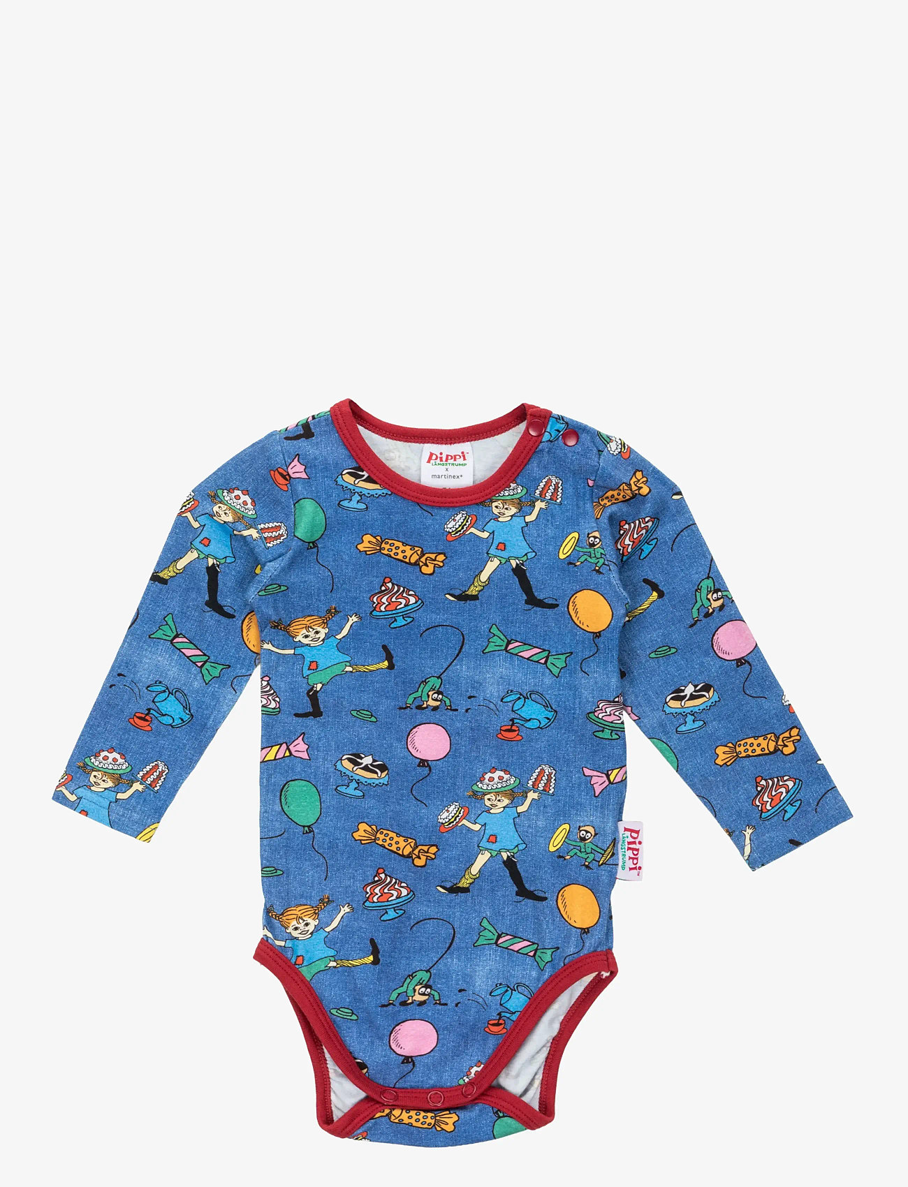 Pippi Langstrømpe - FEST PIPPI BODY - langærmede bodyer - blue - 0