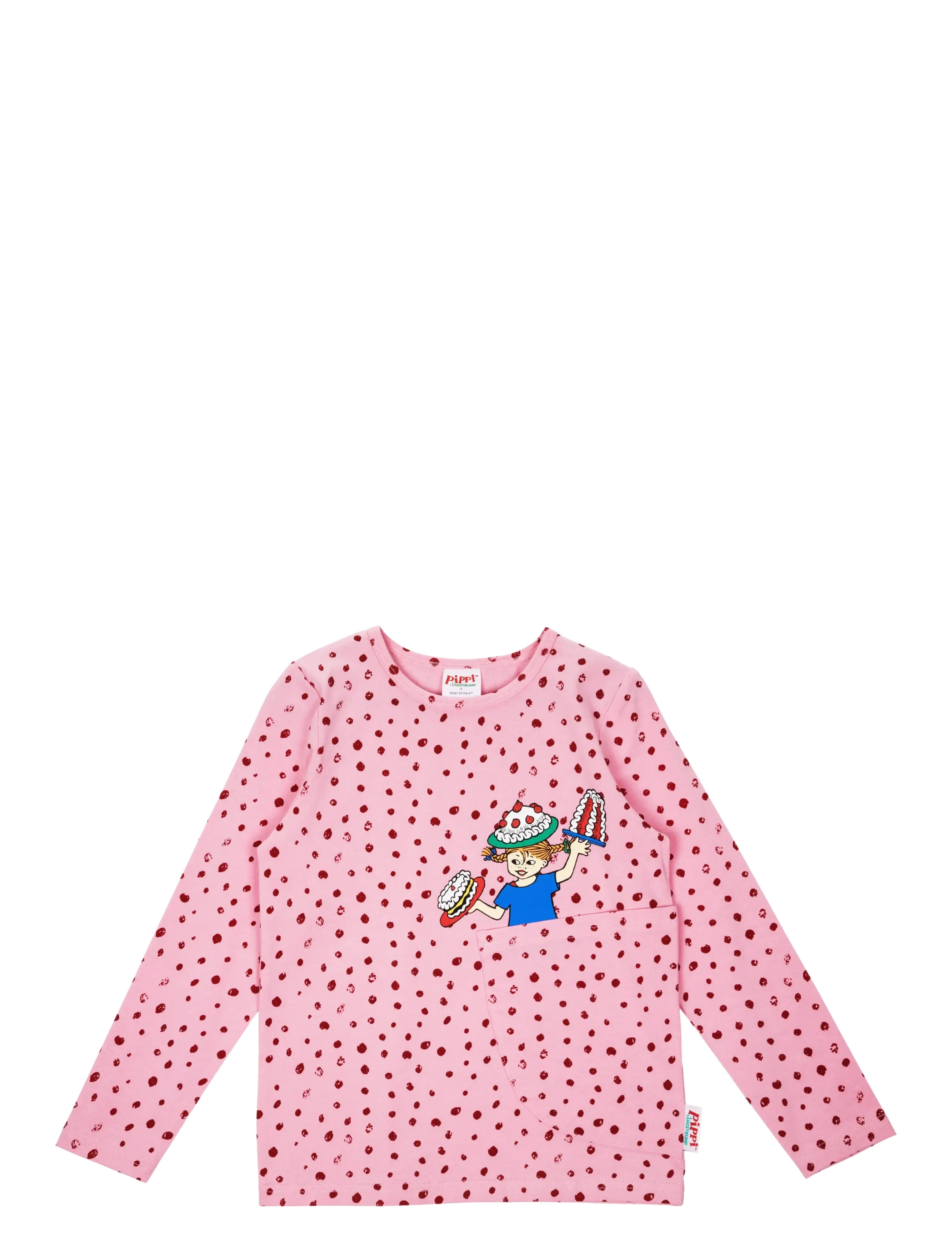 MUMIN Speckle Shirt, 128, Pink, T-Shirts > Langærmede T-shirts, Børn