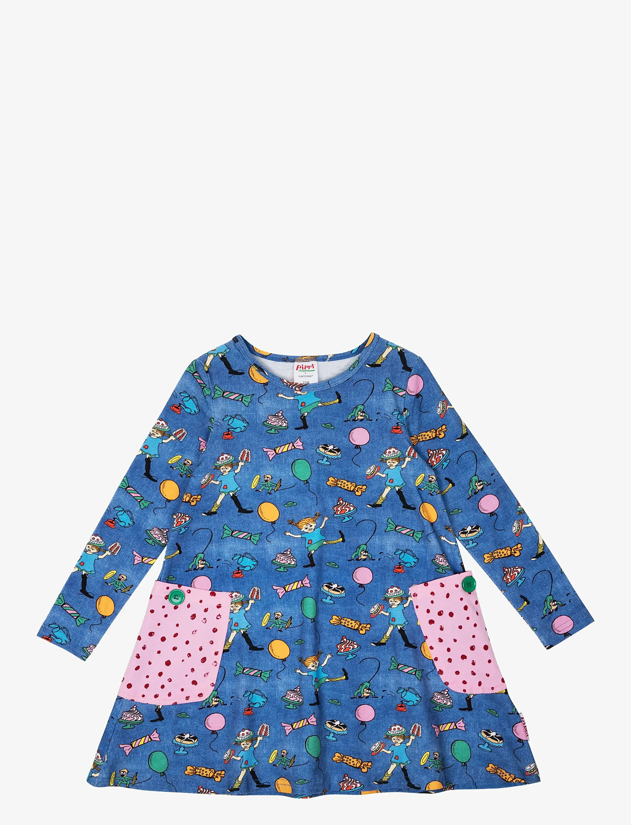 Pipi Pikksukk - PARTY PIPPI DRESS - pikkade varrukatega beebi kleidid - blue - 0