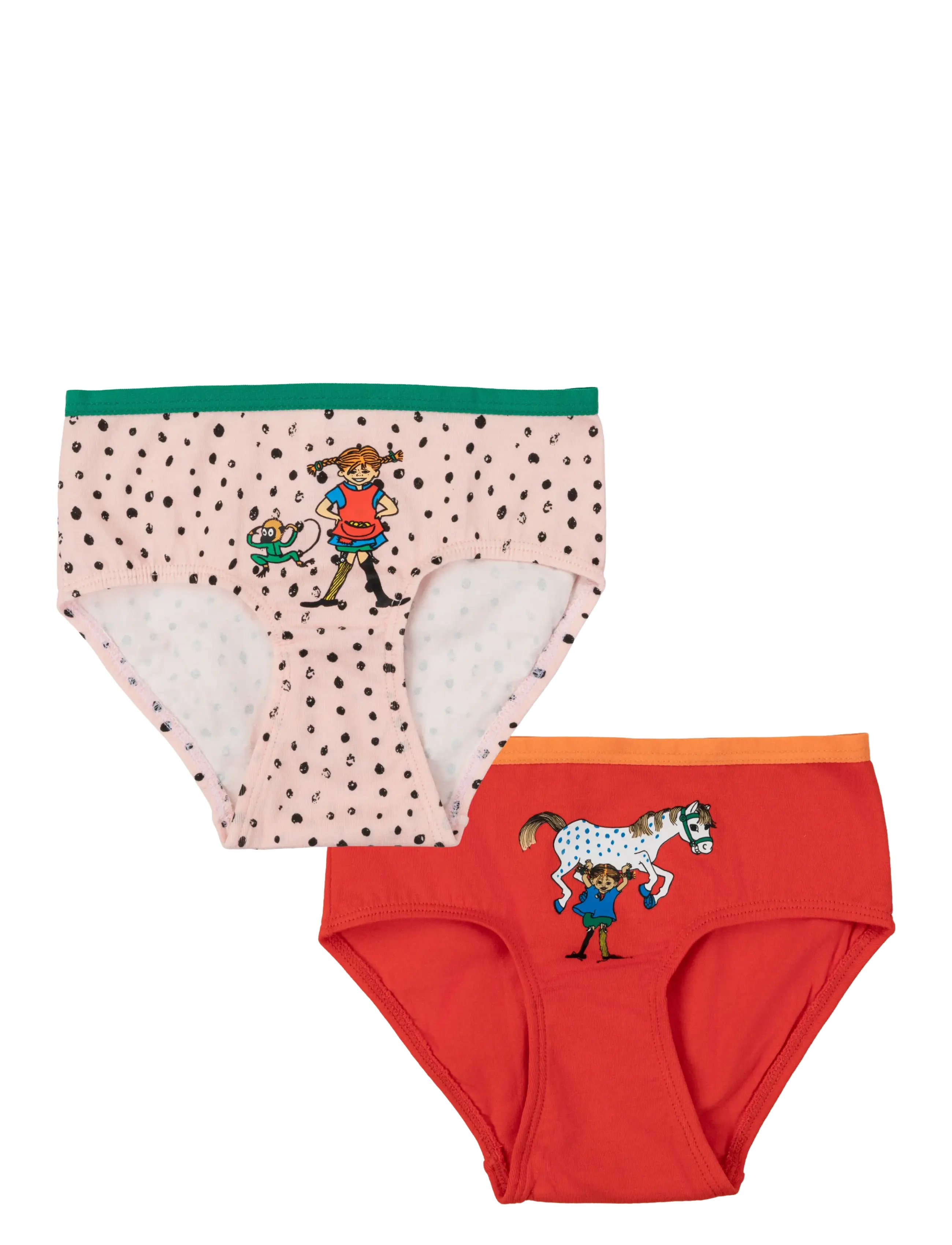 Pippi Langstrømpe Pippi Trosor 2-Pack, Børn, Pippi Trusser 2-Pak, Pink, Str: 122/128