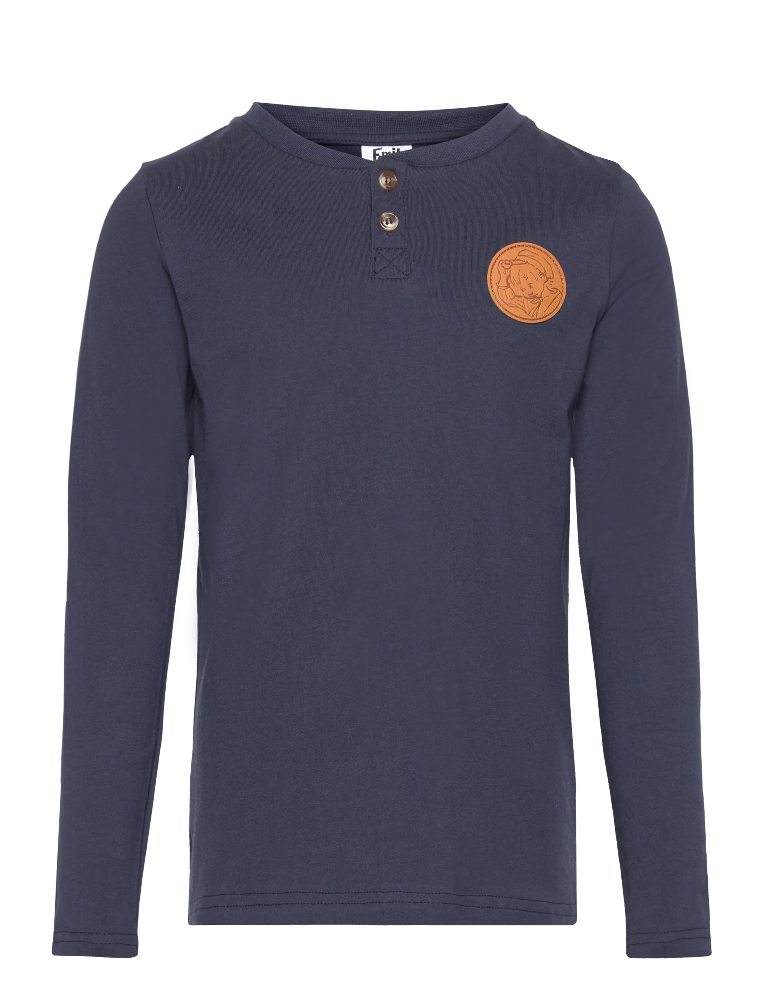 Emil i Lönneberga Skoj Tröja, Langærmet Henley Trøje, Navy, Str: 86