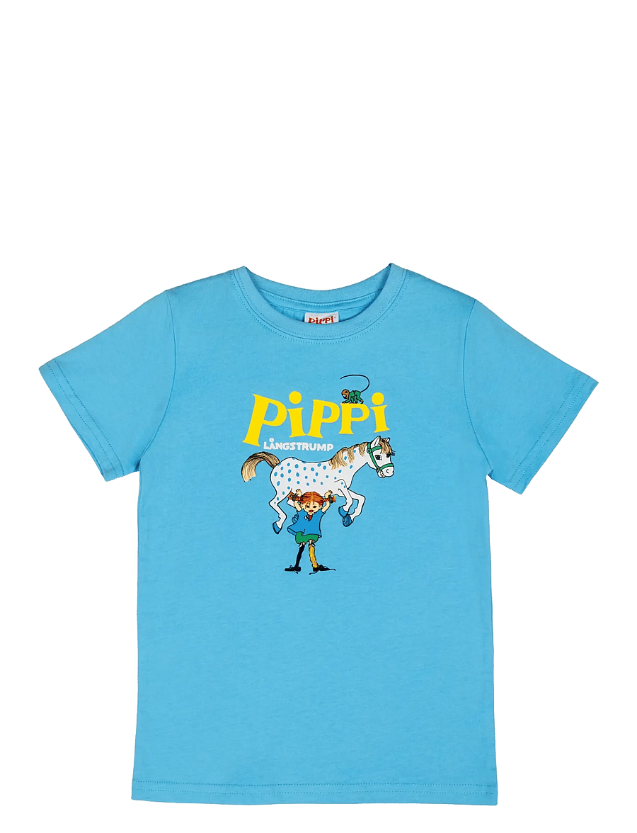 Pippi Langstrumpf - PIPPI LOGO T-SHIRT - kurzärmelige - blue - 0