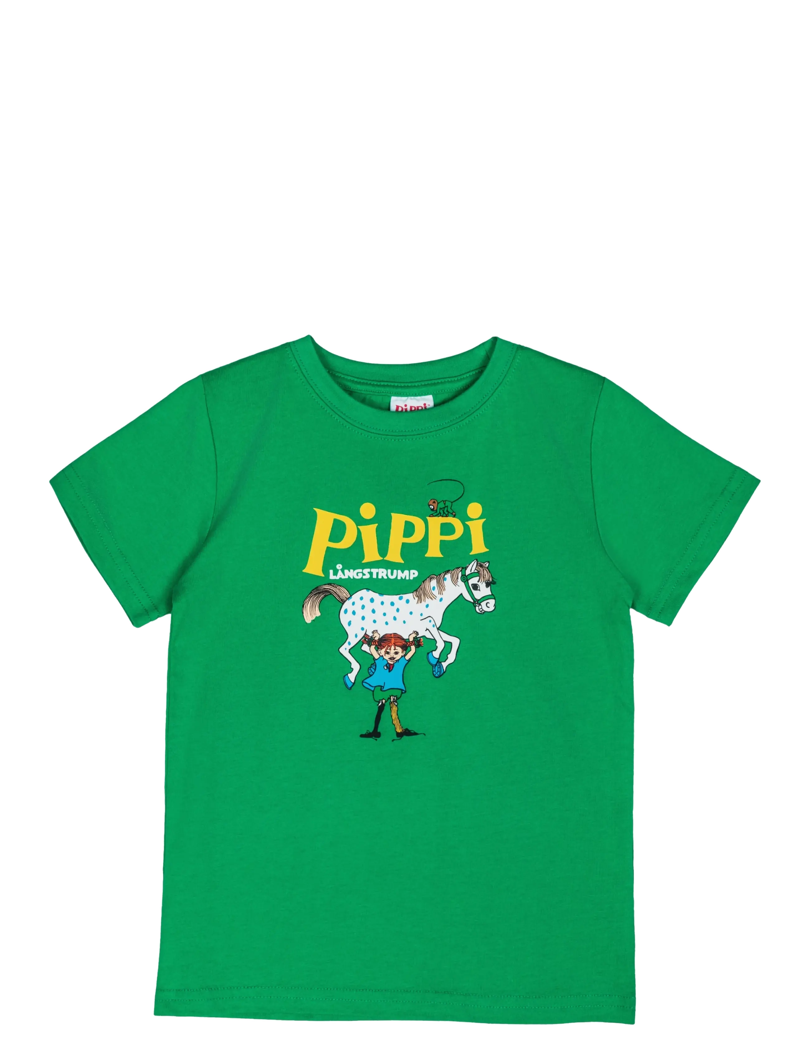 Pippi Langstrømpe Pippi Logo T-Shirt, 86/92, Green, T-Shirts > Kortærmede, Børn