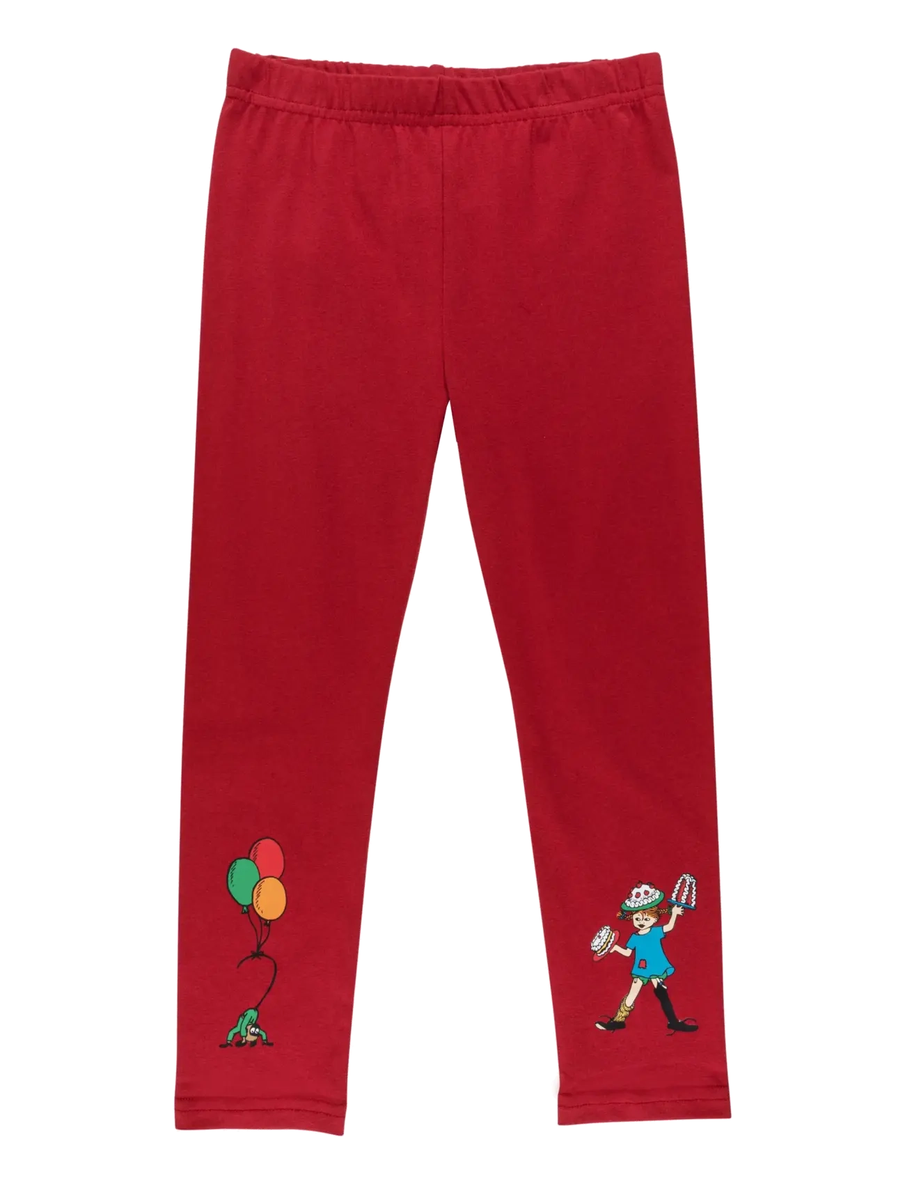 Pippi Langstrømpe Ballonger Leggings, 128, Red, Underdele > Leggings, Børn