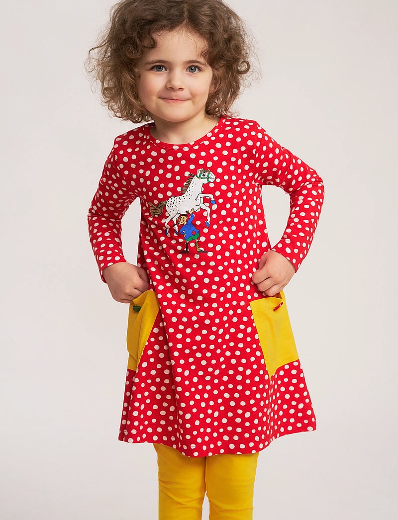 Pippi Långstrump - PRICKIGT KLÄNNING - långärmade babyklänningar - red - 0