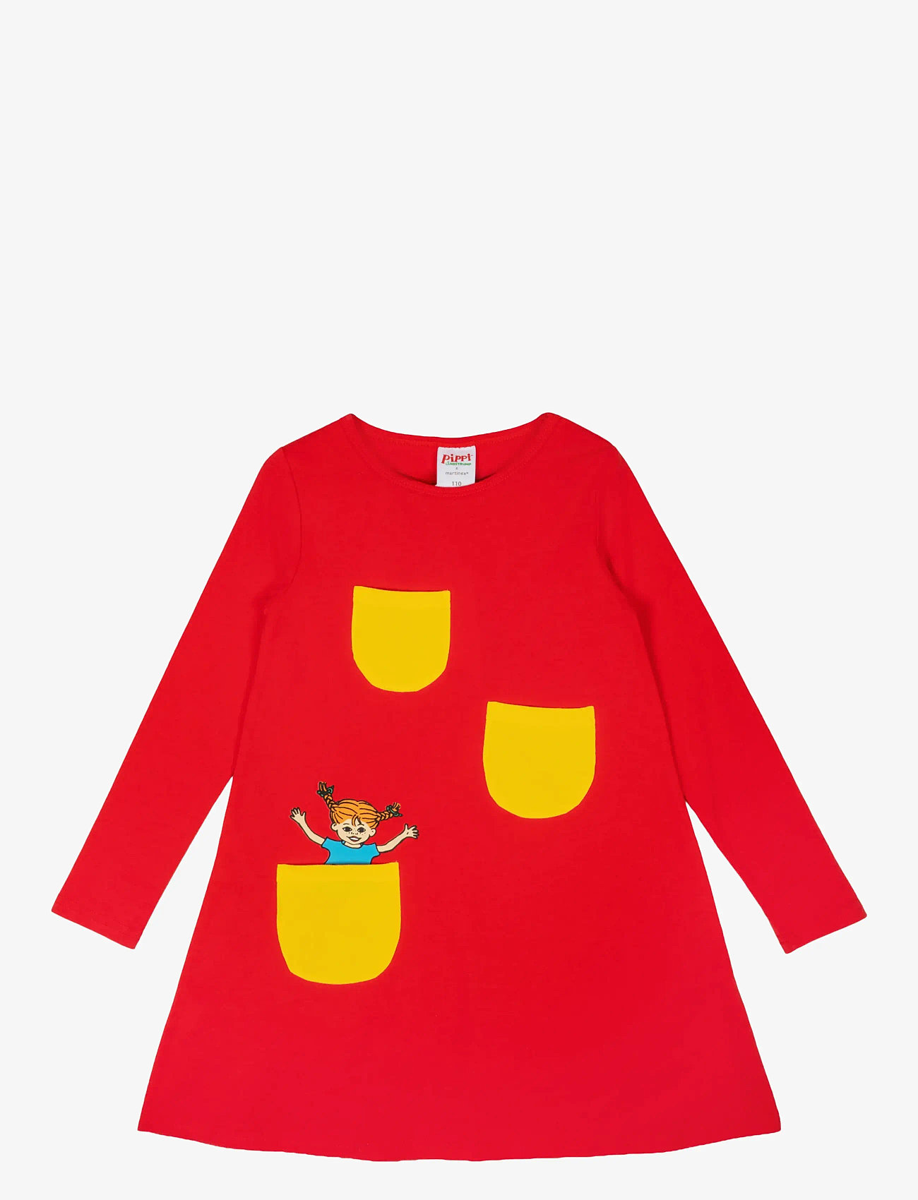 Martinex - PIPPI BASIC KLÄNNING - pikkade varrukatega vabaaja kleidid - red - 0