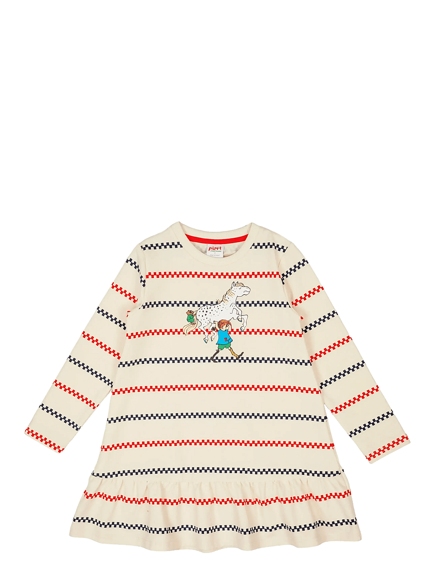 Pippi Langstrømpe - RUTRAND COLLKLÄNNING - langærmede hverdagskjoler - white - 1