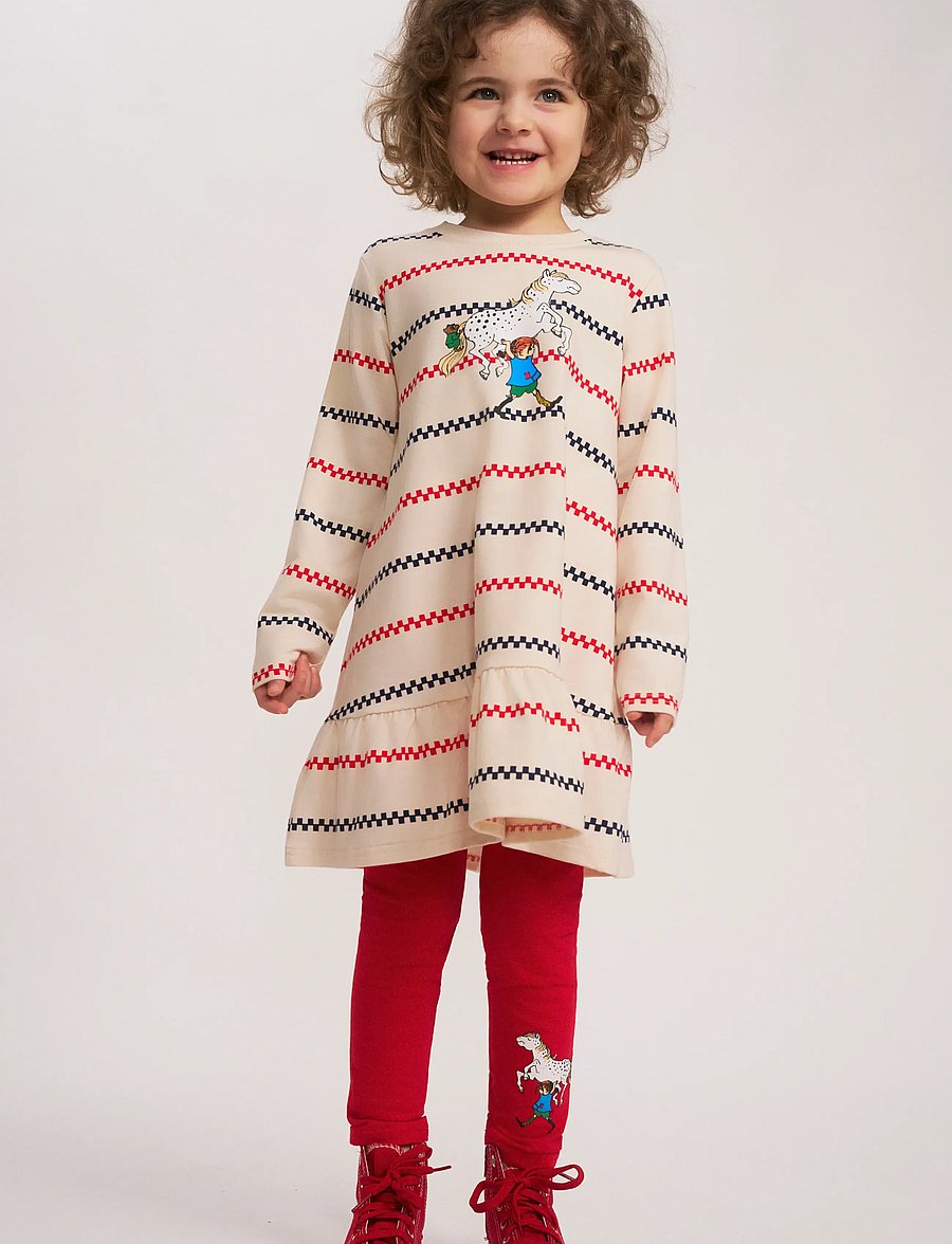 Pippi Langstrømpe - RUTRAND COLLKLÄNNING - langærmede hverdagskjoler - white - 0