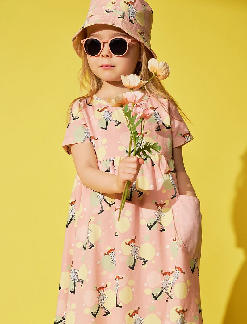 Pippi Langstrumpf - MUNTER PIPPI KLÄNNING - kurzärmelige babykleider - pink - 0