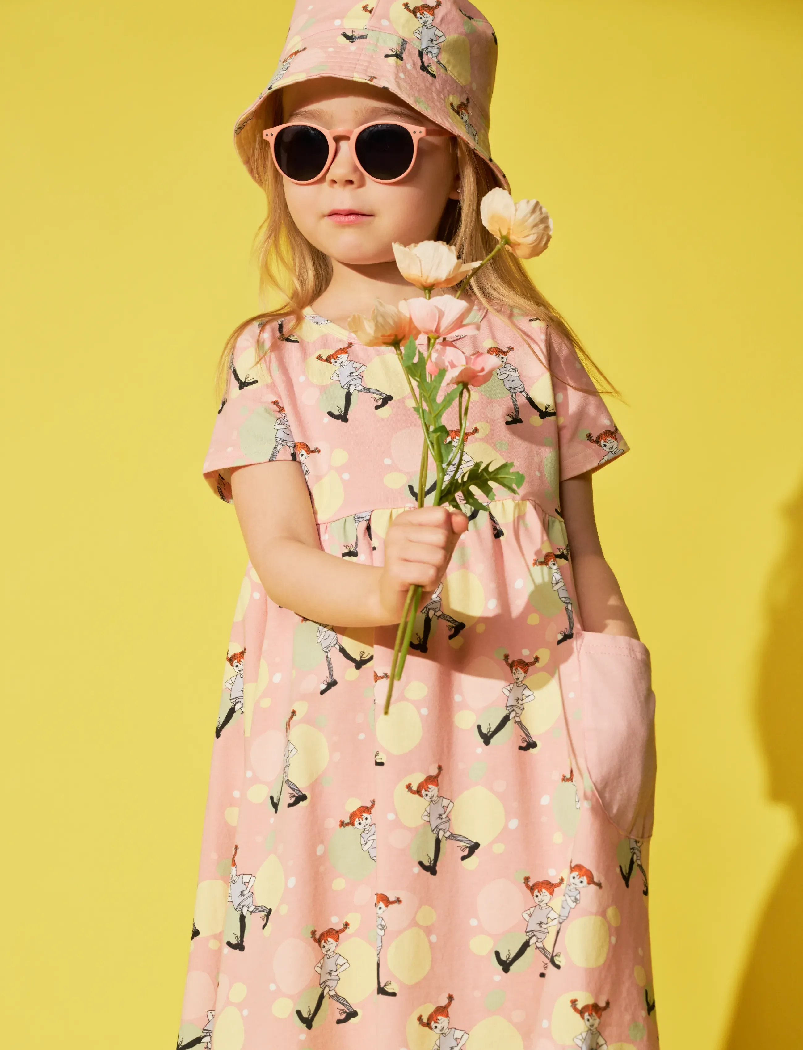 Pippi Långstrump MUNTER PIPPI KLÄNNING - Klänningar & Kjolar - PINK / pink/rose