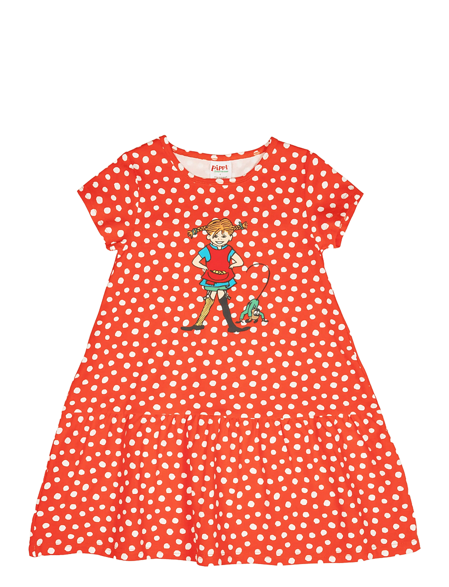 Pippi Longstocking - PRICKIGT KLÄNNING - stutterma barnakjólar - red - 1