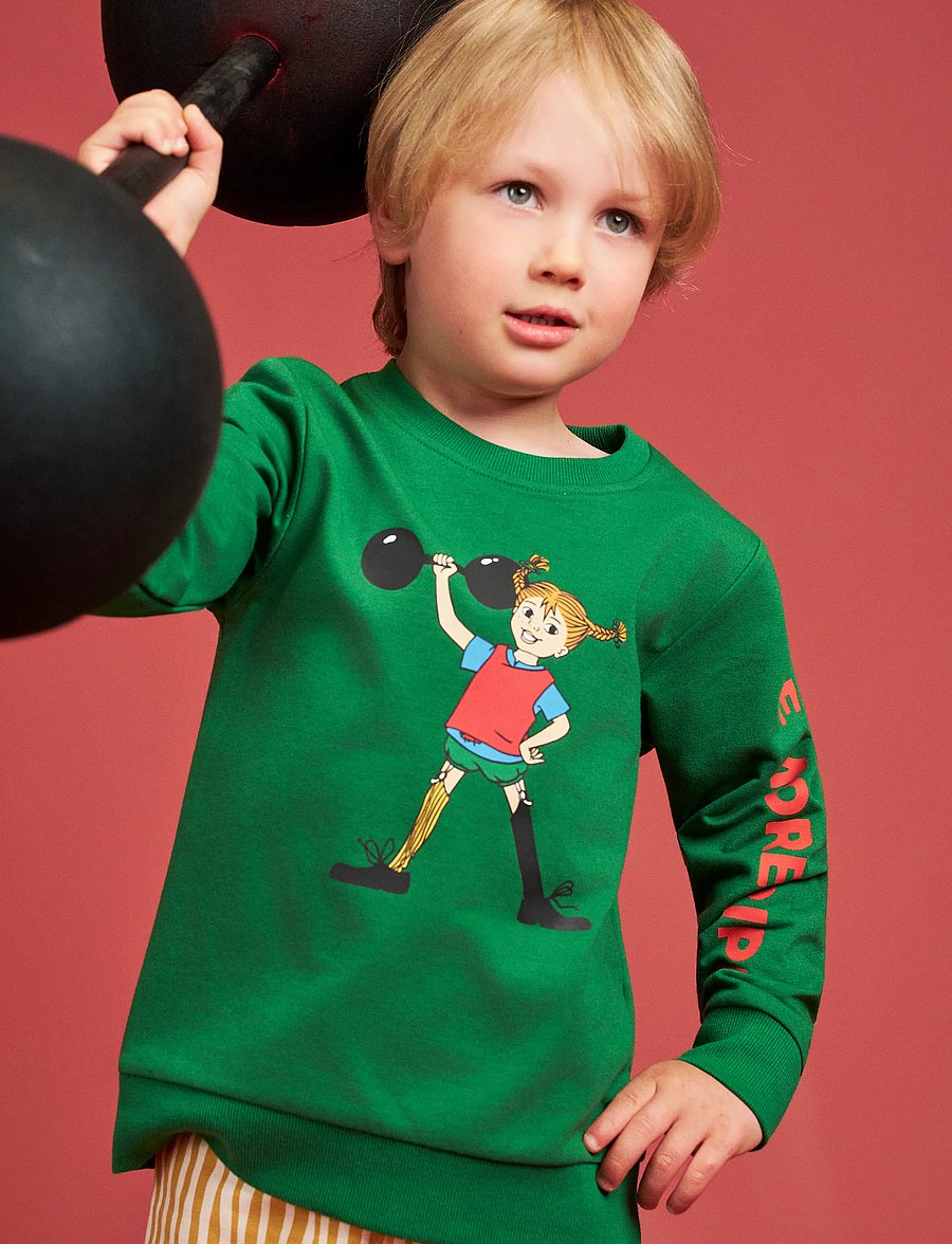 Pippi Langstrumpf - STARKA PIPPI COLLEGETRÖJA - sweatshirts - green - 0